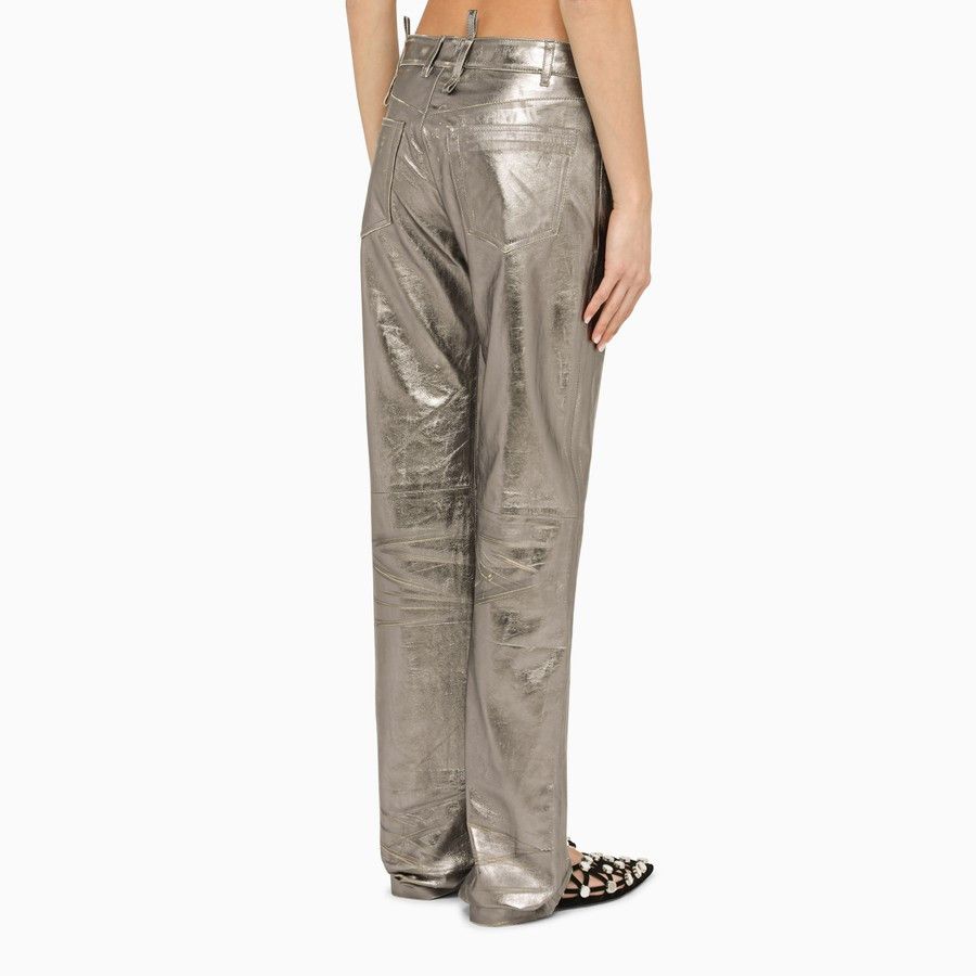 The Attico o1d2blof1024 Leather Trouser in Silver Size 27" / US 4 / IT 40 - 4 Thumbnail
