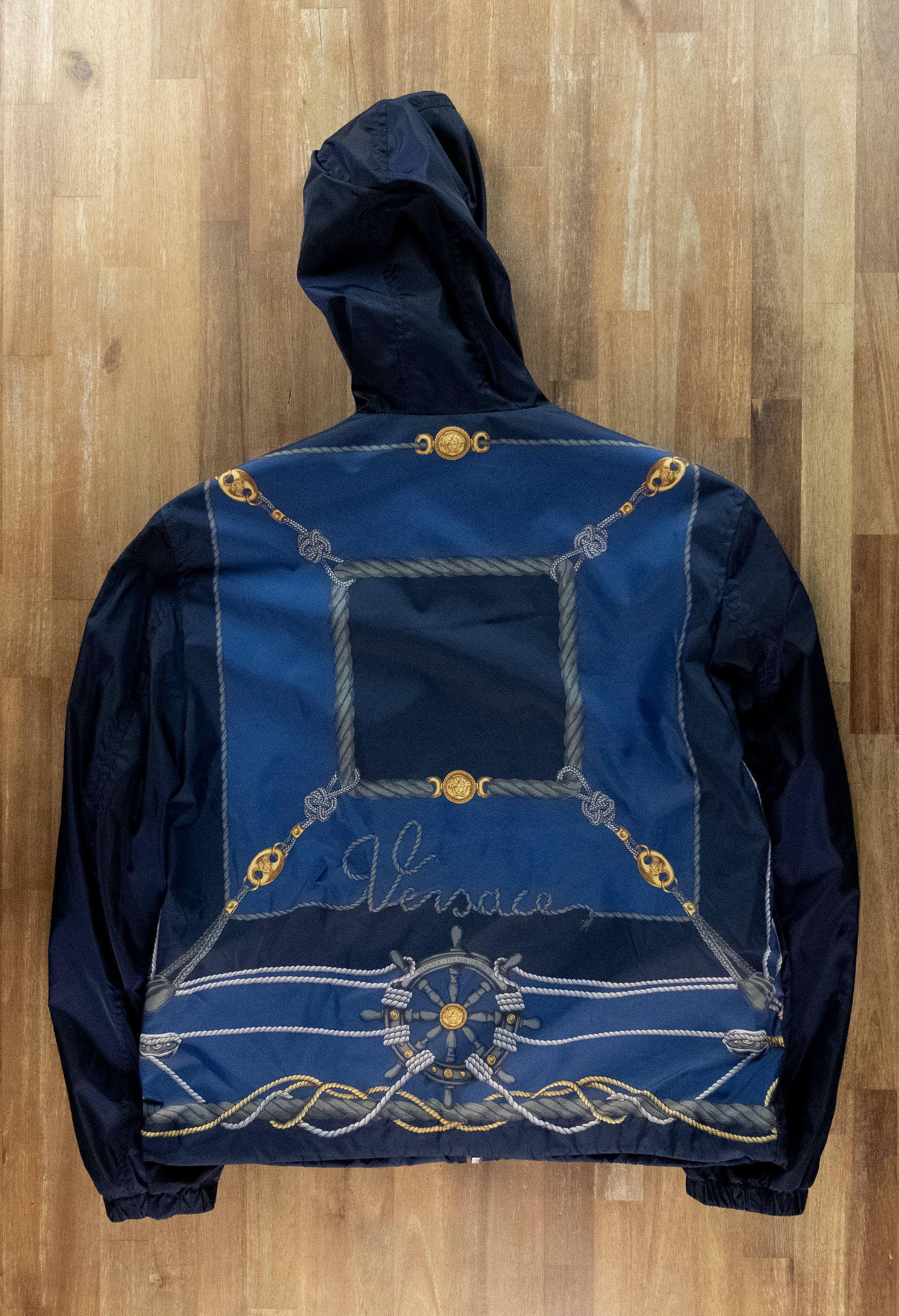 Versace VERSACE navy blue Nautical nylon windbreaker Medium Size US M / EU 48-50 / 2 - 16 Thumbnail