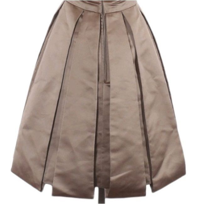 Vintage Vtg 80s Artsy Satin Formal Strapless Dress Sz 10 Taupe Pleat Size L / US 10 / IT 46 - 7 Thumbnail