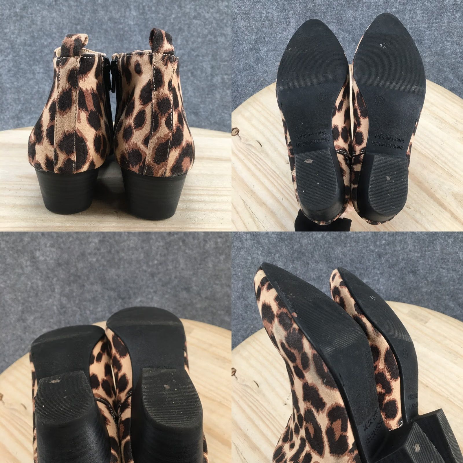 Old Navy Old Navy Boots Womens 7 Casual Ankle Booties Brown Animal Print Zipper Size US 7 / IT 37 - 9 Thumbnail