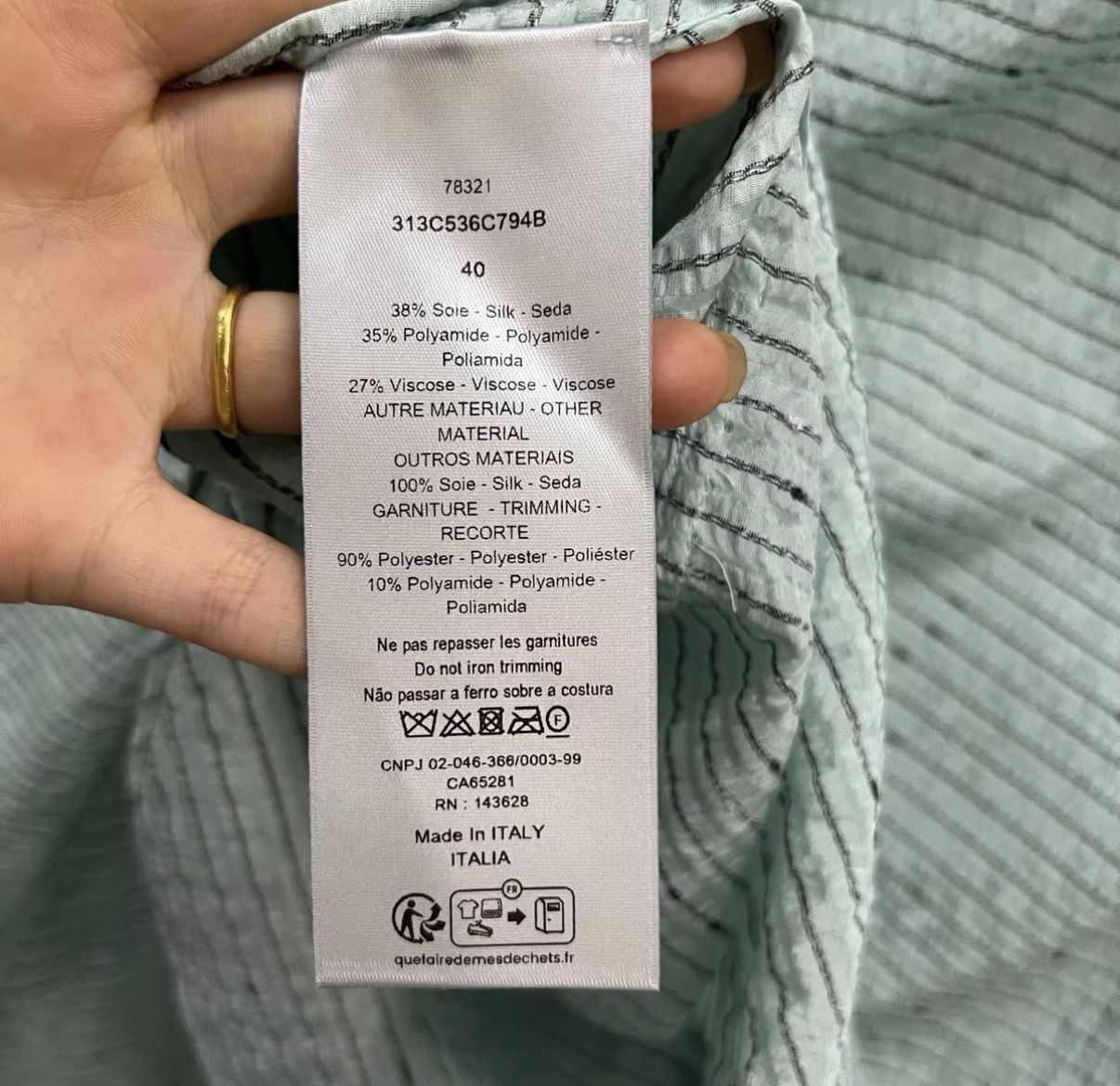 Dior Dior Mint Green Silk Shirt J41 Size US M / EU 48-50 / 2 - 3 Thumbnail