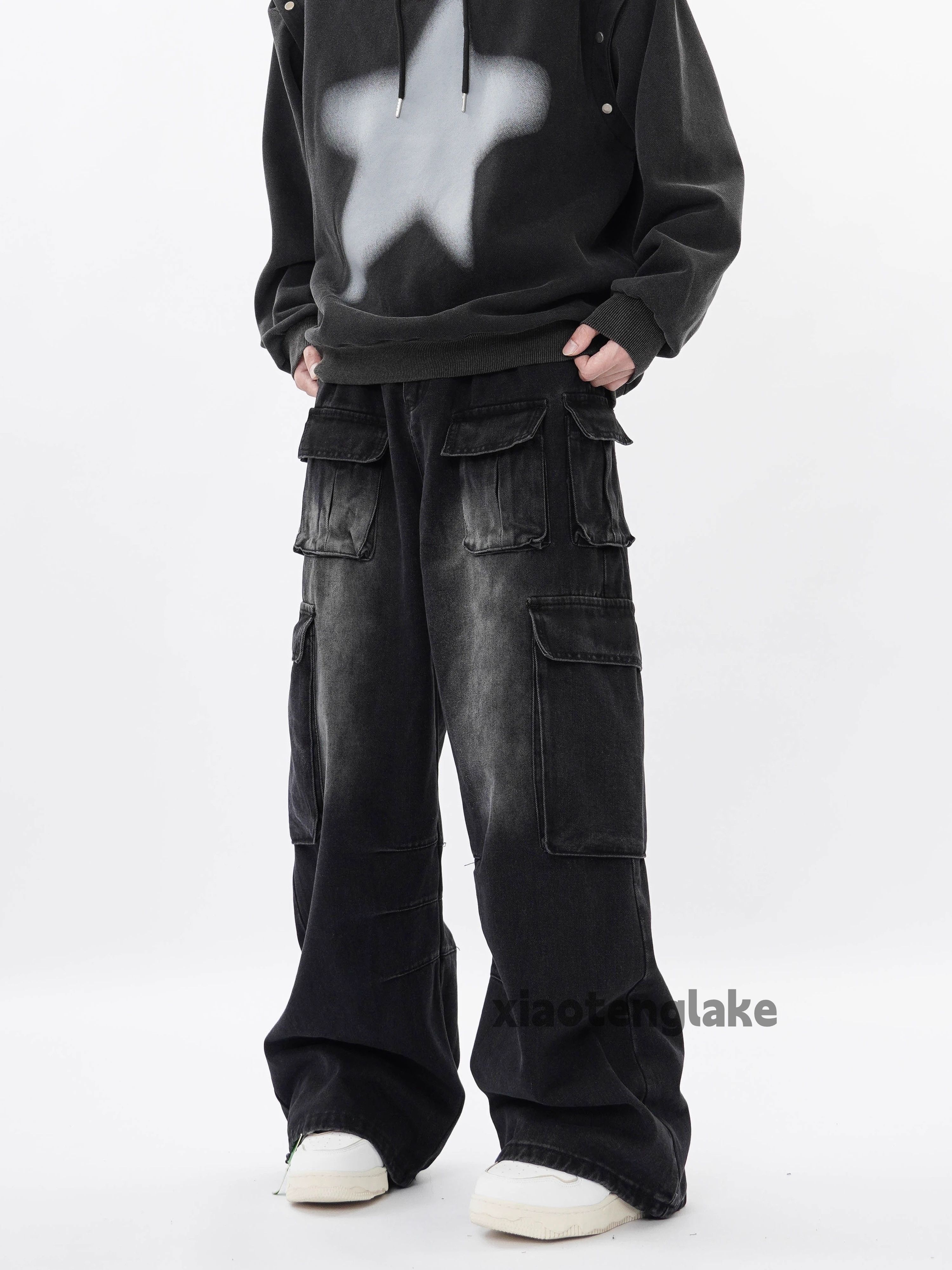 Jean × Vintage utility washed faded loose baggy skate hiphop cargo jeans Size US 32 / EU 48 - 3 Thumbnail
