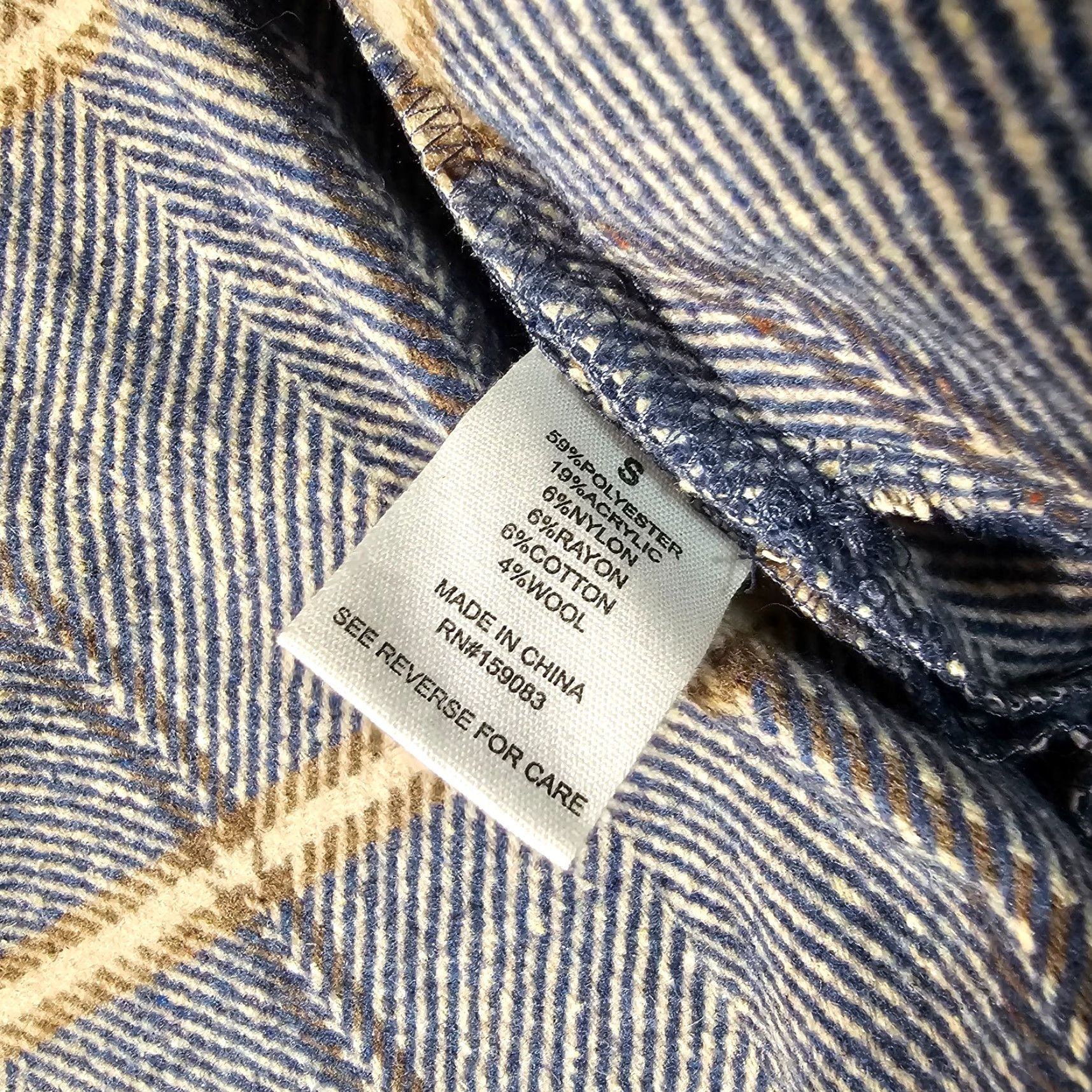 Vintage Jason Maxwell Women's Blue Tan Plaid Button Up Shacket Size Small Size S / US 4 / IT 40 - 3 Thumbnail