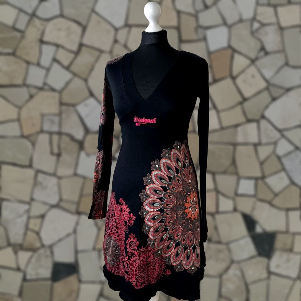 Desigual Desigual womens red black dress Size S Size S / US 4 / IT 40 - 1 Thumbnail