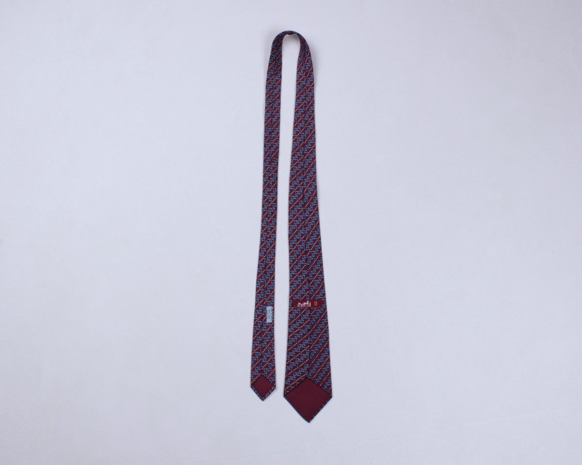 Designer × Hermes HERMES Paris 864 PA Geometric Abstract Silk Tie Size ONE SIZE - 6 Thumbnail