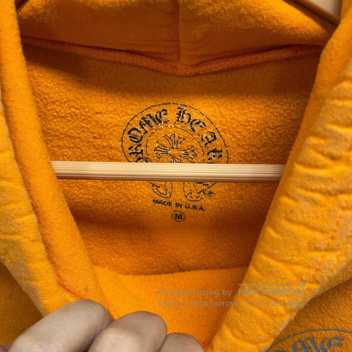 Chrome Hearts Orange Graphic Hoodie with Embroidered Sleeves. Size US M / EU 48-50 / 2 - 3 Thumbnail