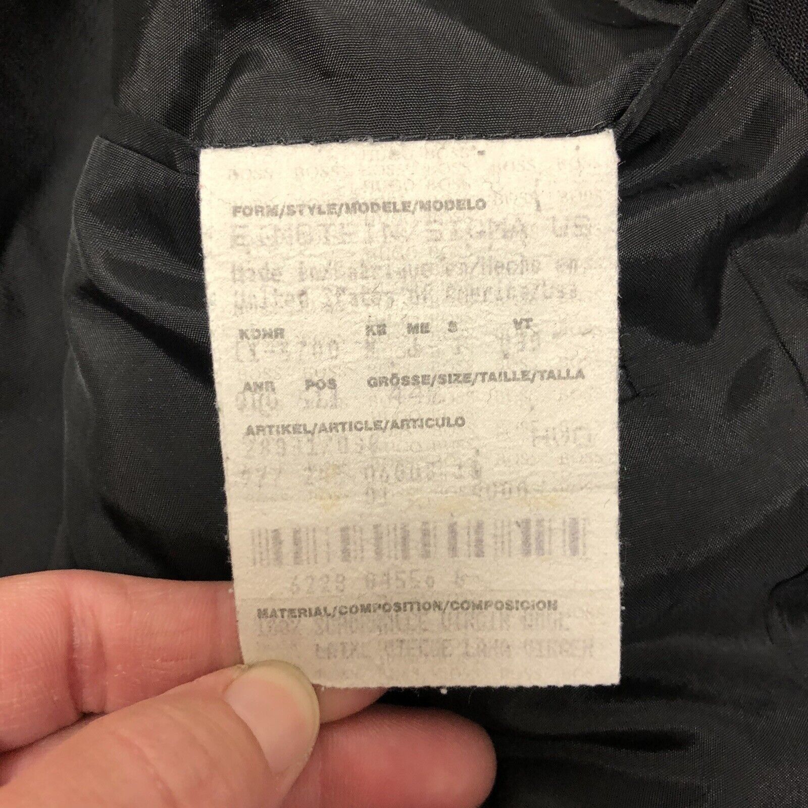 Hugo Boss Vtg Hugo Boss Einstein Sigma Black 3 btn Wool Sport Coat Size 44L - 4 Thumbnail