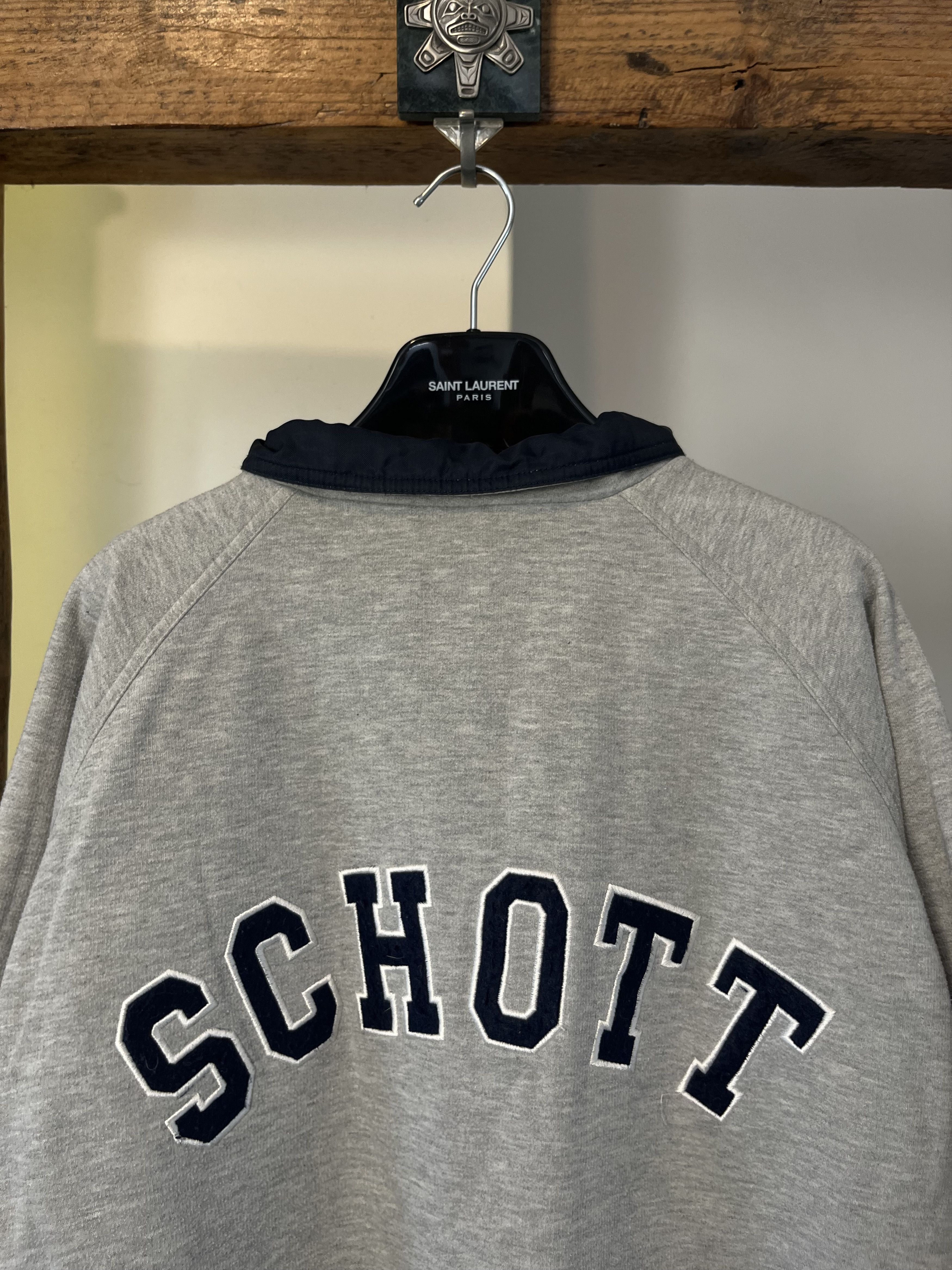 Schott × Vintage 90s Vintage Schott NYC Reversible Varsity Jacket Made in USA Size US XL / EU 56 / 4 - 5 Thumbnail
