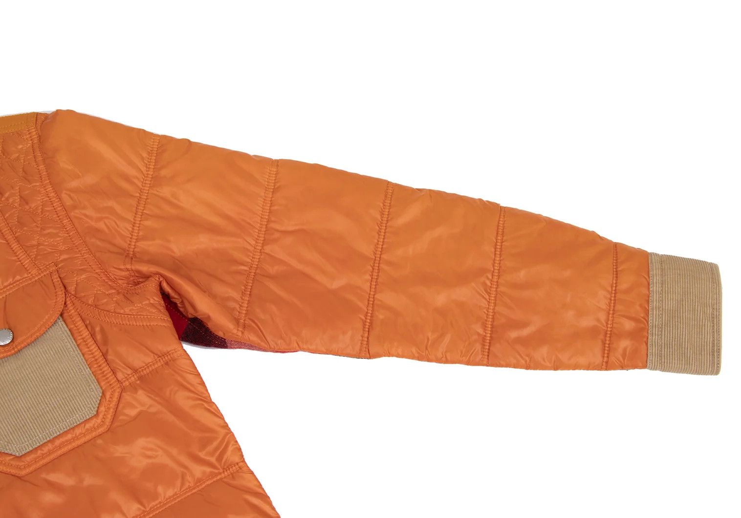 Junya Watanabe Quilted Hybrid Shirt Jacket in Orange, Size XS Size US XS / EU 42 / 0 - 7 Thumbnail
