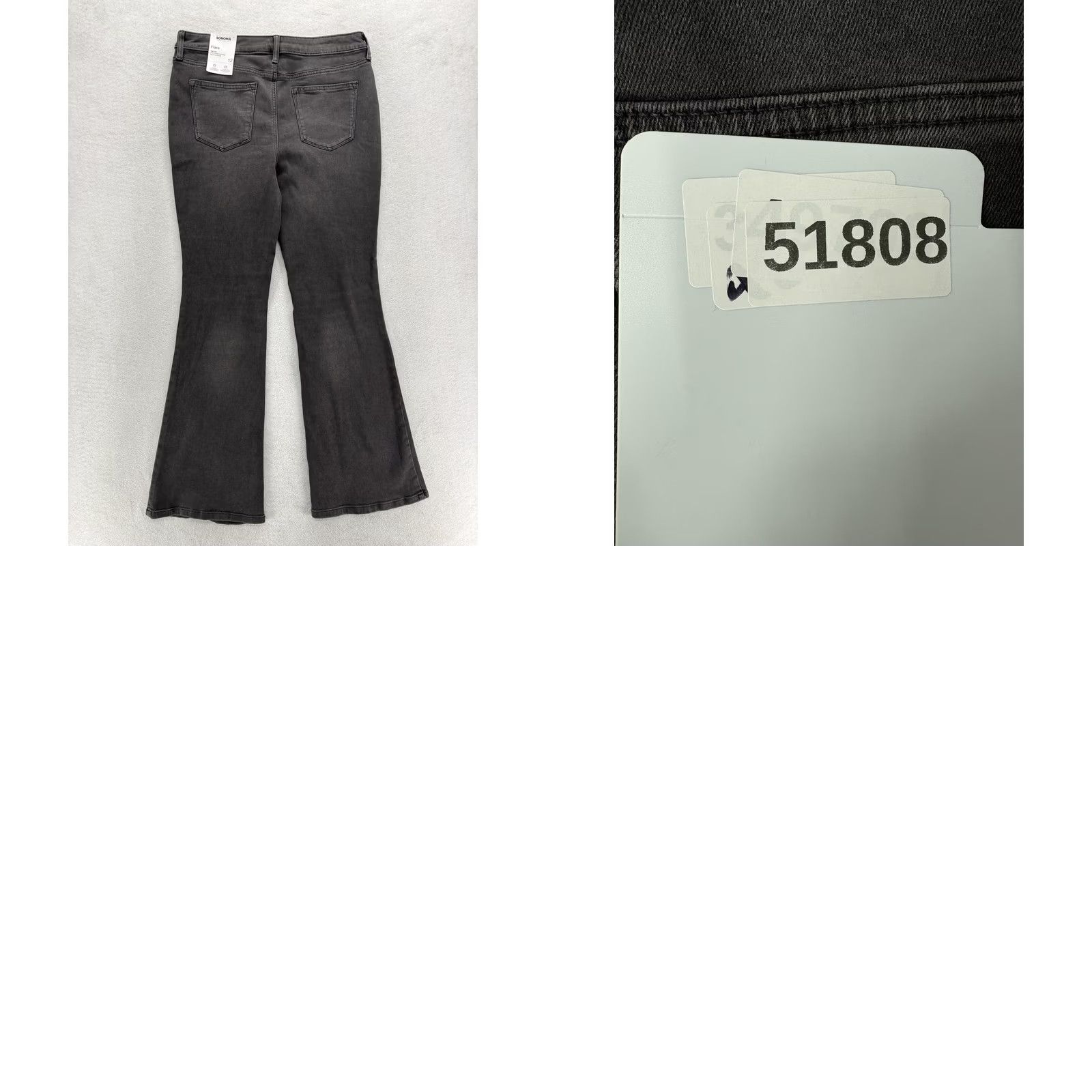 Vintage Sonoma Jeans Womens 12 Charcoal High Rise Slim Stretch Denim Pants Flare 5-Pocket Size 34" / US 12 / IT 48 - 9 Thumbnail