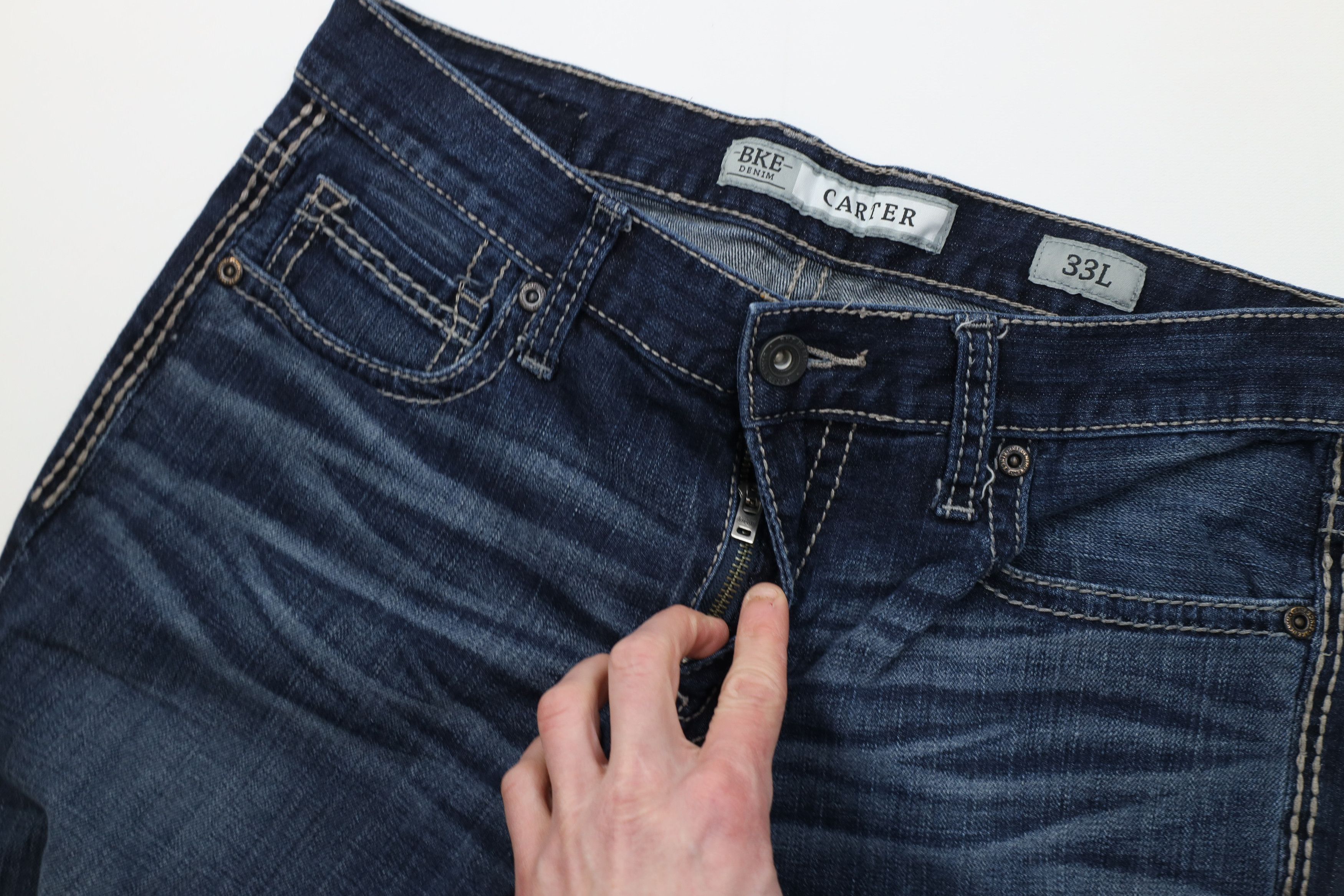 Vintage Buckle BKE Stitch Carter Bootcut Denim Jeans Stretch Blue Size US 33 - 7 Thumbnail
