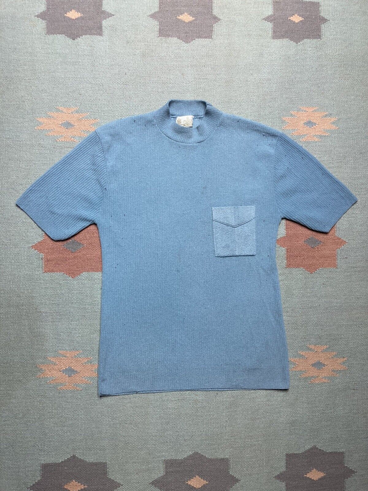Vintage VTG 70s sears kings road knit pocket t shirt poly ribbed L Size US L / EU 52-54 / 3 - 1 Thumbnail