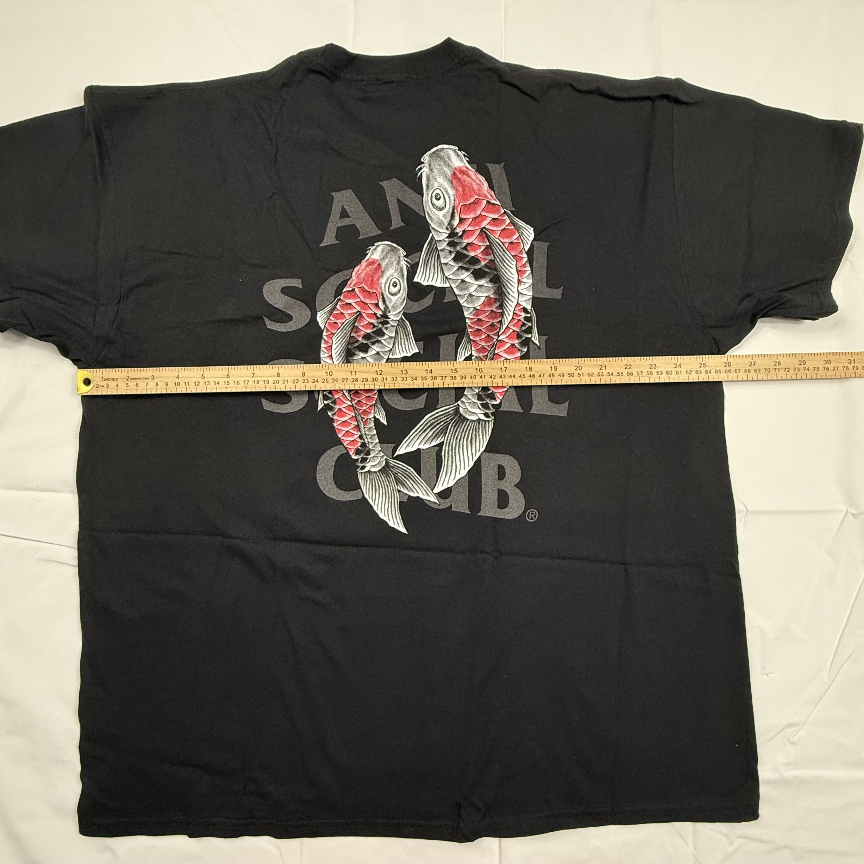 Anti Social Social Club Anti Social Social Club Mens Black Koi Fish T-Shirt 2XL Size US XXL / EU 58 / 5 - 5 Thumbnail