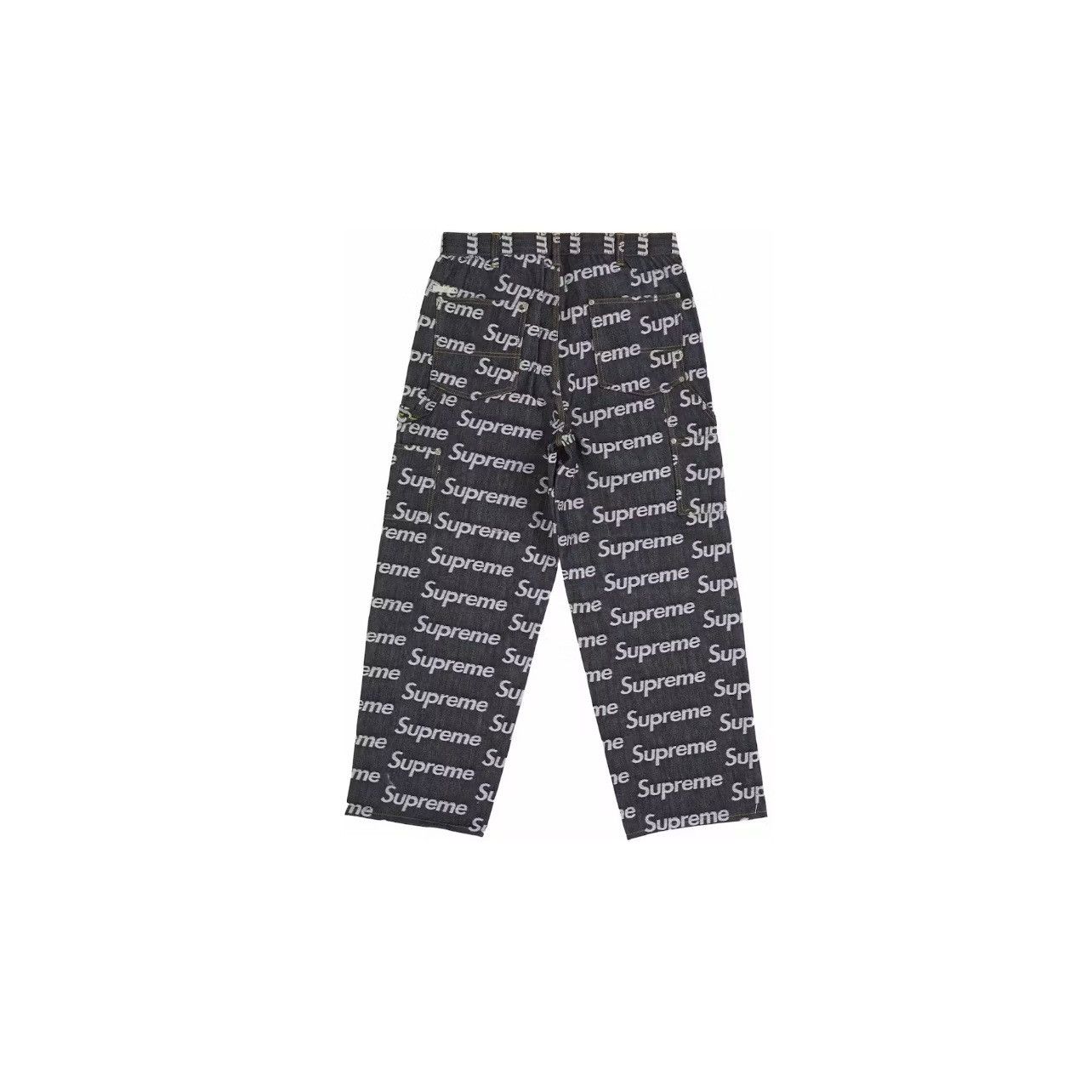 Supreme Supreme Jaquard Logos DoubleKnee Rigid Indigo Denim Size 36 Size US 36 / EU 52 - 2 Thumbnail