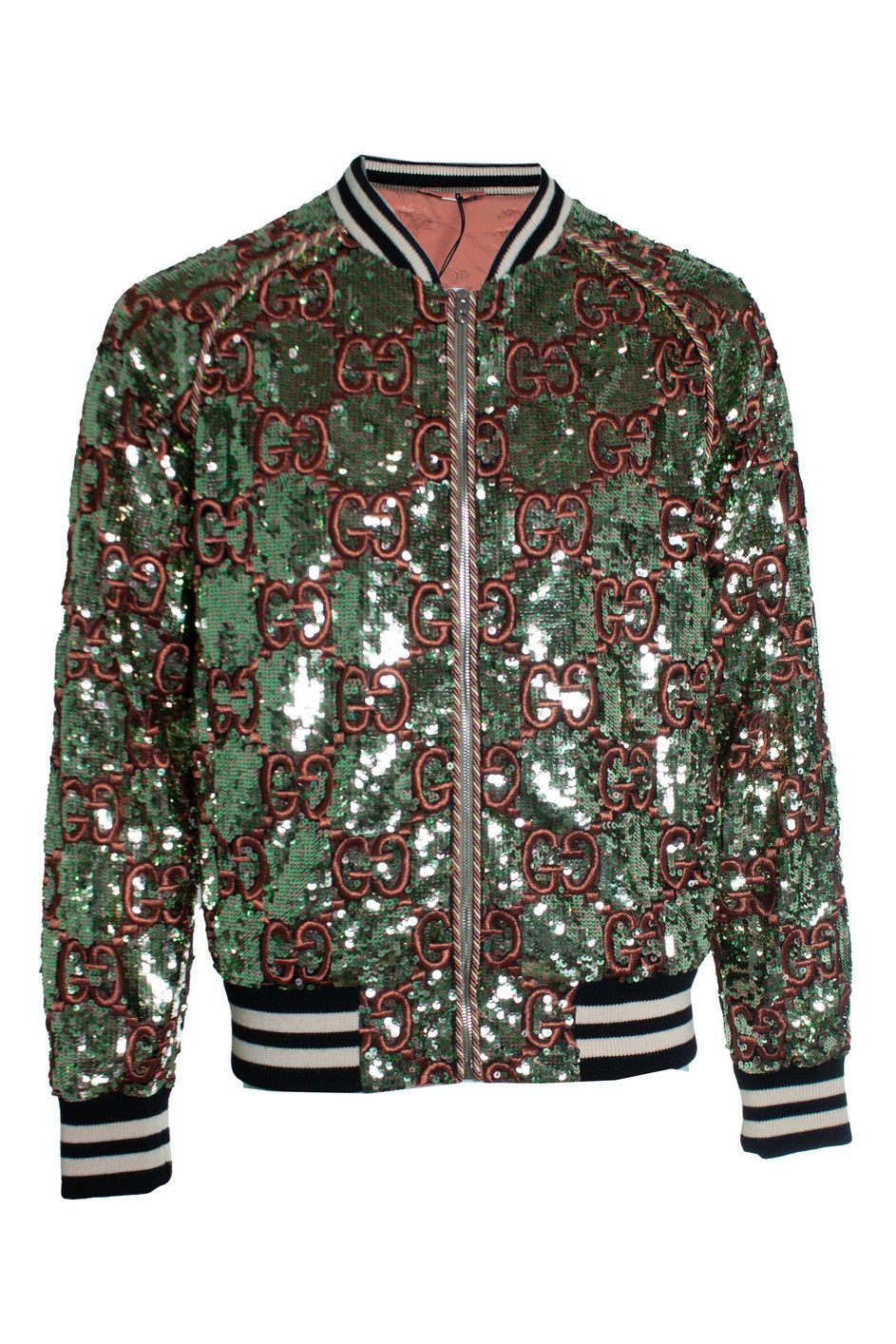 Gucci Gucci, All over sequin bomber in gold and pink Size M / US 6-8 / IT 42-44 - 1 Thumbnail