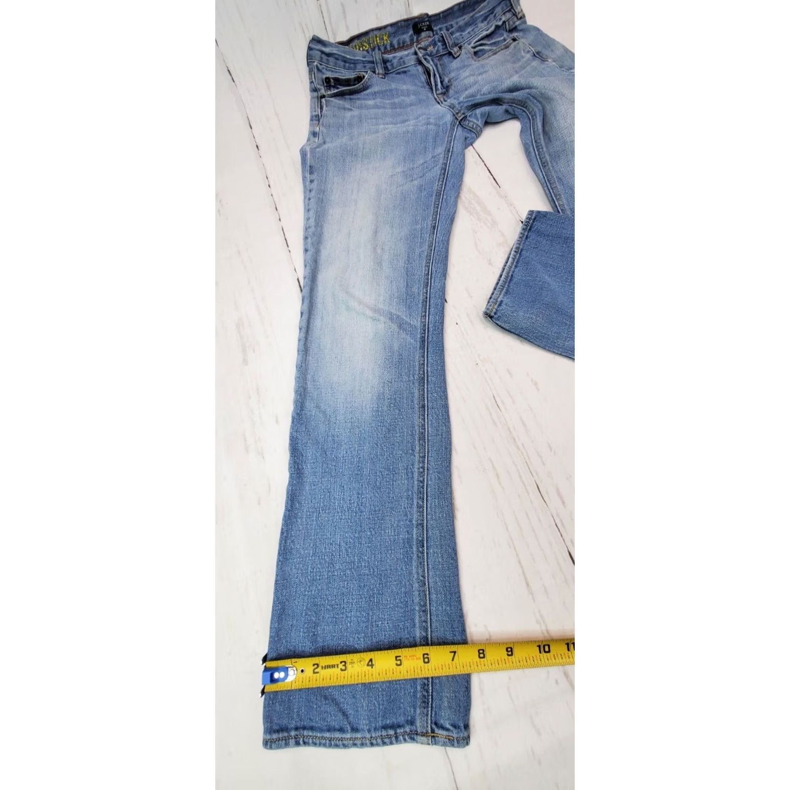 J.Crew J.CREW Toothpick Jeans 30x30 Blue Stretch Denim 2x Light & Dark Wash Women’s 28 Regular Waist 30 Inseam Belt Loops 5-Pocket Vintage: No Size 30" / US 8 / IT 44 - 4 Thumbnail