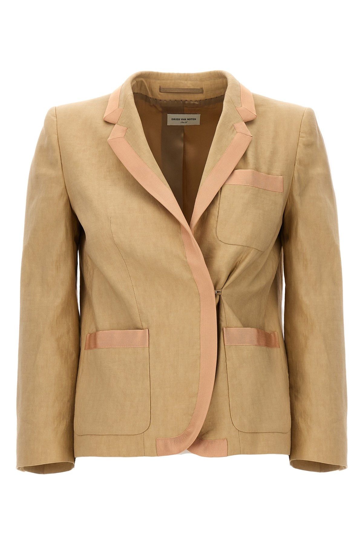 image of Dries Van Noten 'bessie' Blazer in Beige, Women's (Size Small)