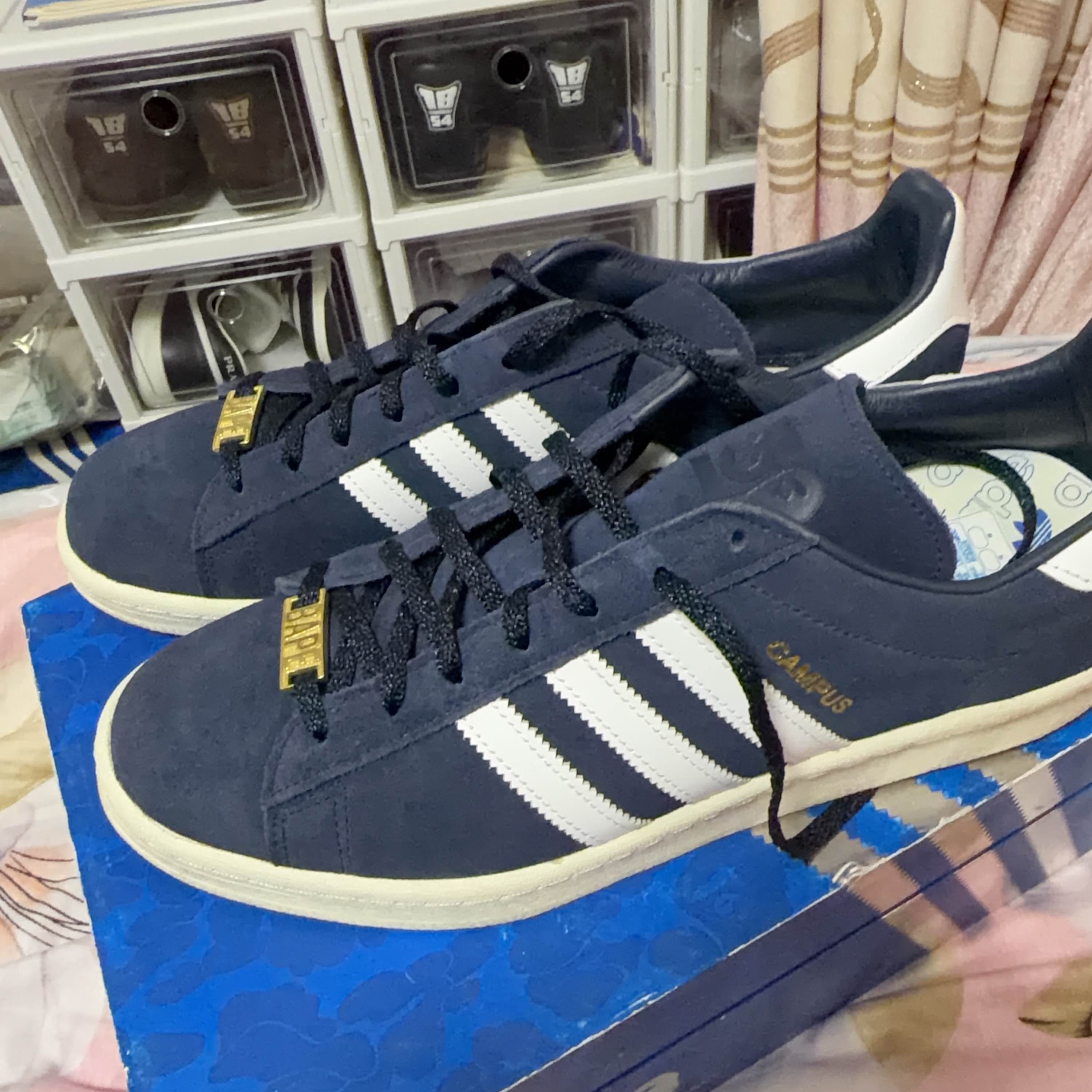 Adidas × Bape adidas x BAPE Campus 80s Navy Sneakers Size 10.5 Size US 11 / EU 44 - 1 Thumbnail