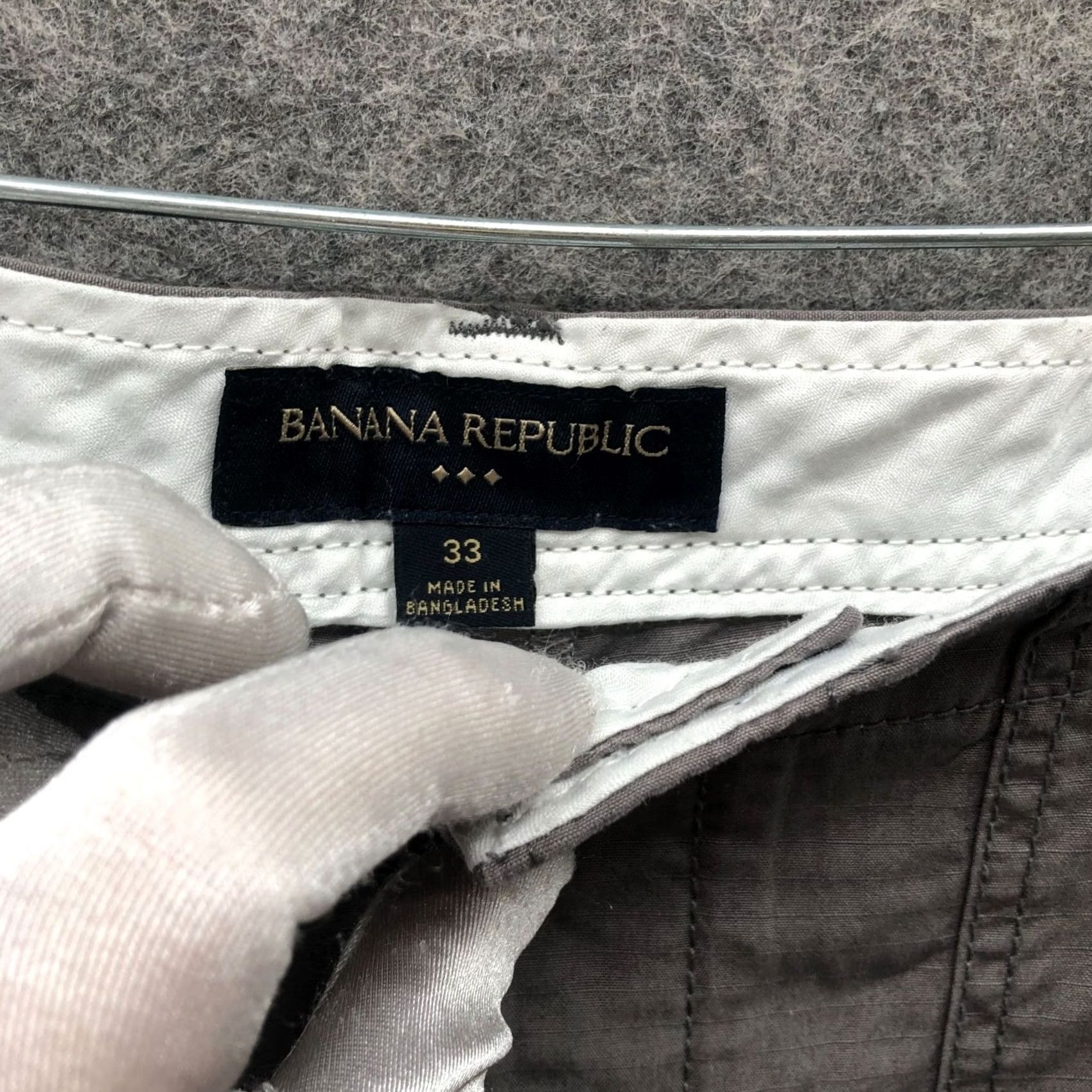 Banana Republic Banana Republic Ripstop Shorts Mens 33 Gray 10.5'' Inseam Cotton Flat Front Chino Pocket Preppy Regular Mens Size US 33 - 5 Thumbnail
