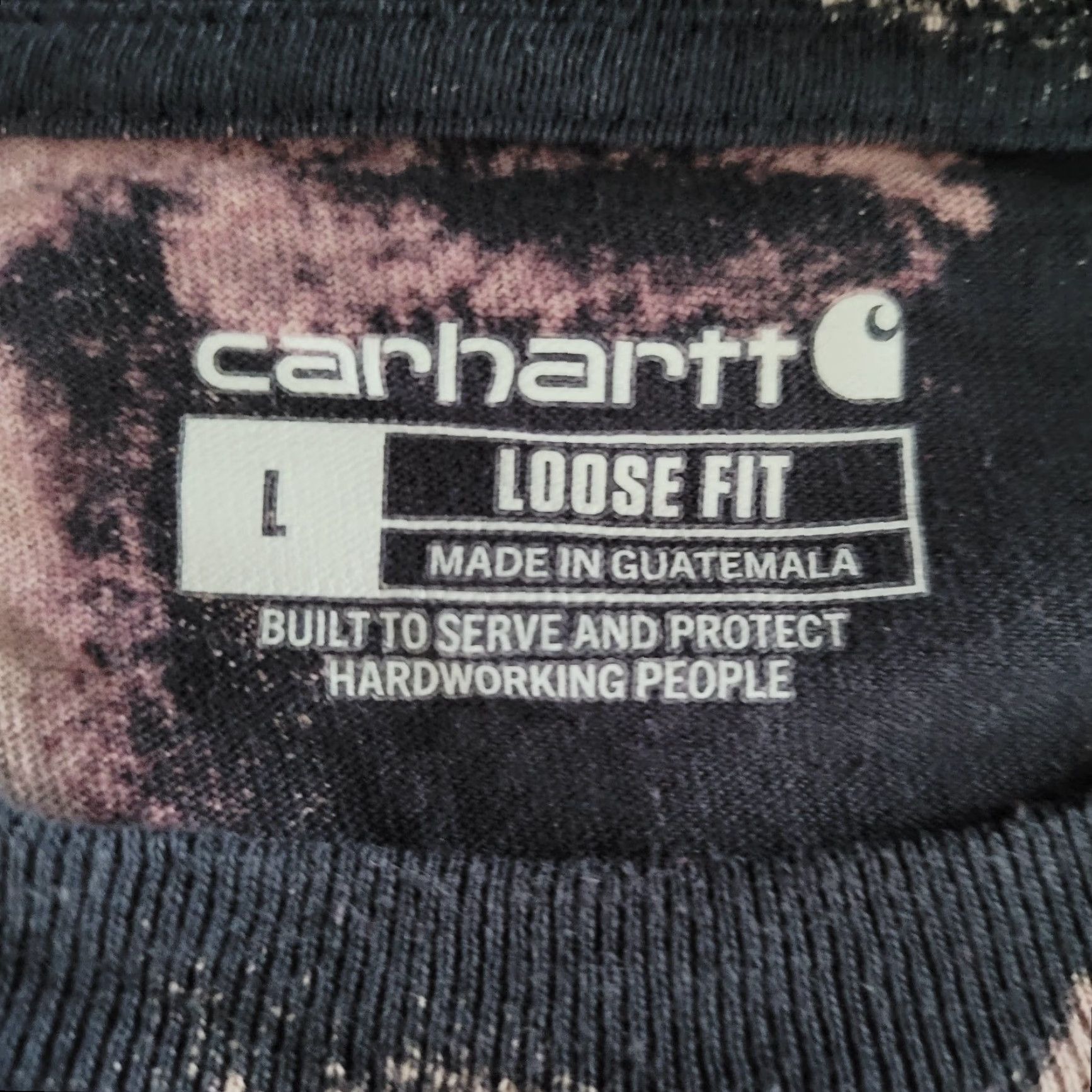 Carhartt VINTAGE Carhartt T-Shirt Navy Blue | Front Pocket Logo | Size L | Tie-Dye | Men Size US L / EU 52-54 / 3 - 6 Thumbnail
