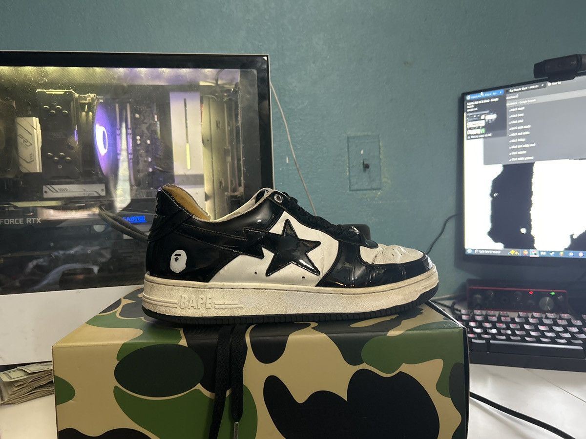 Bape Bape Sta Low M1 IT Black/White Size US 12 / EU 45 - 3 Thumbnail