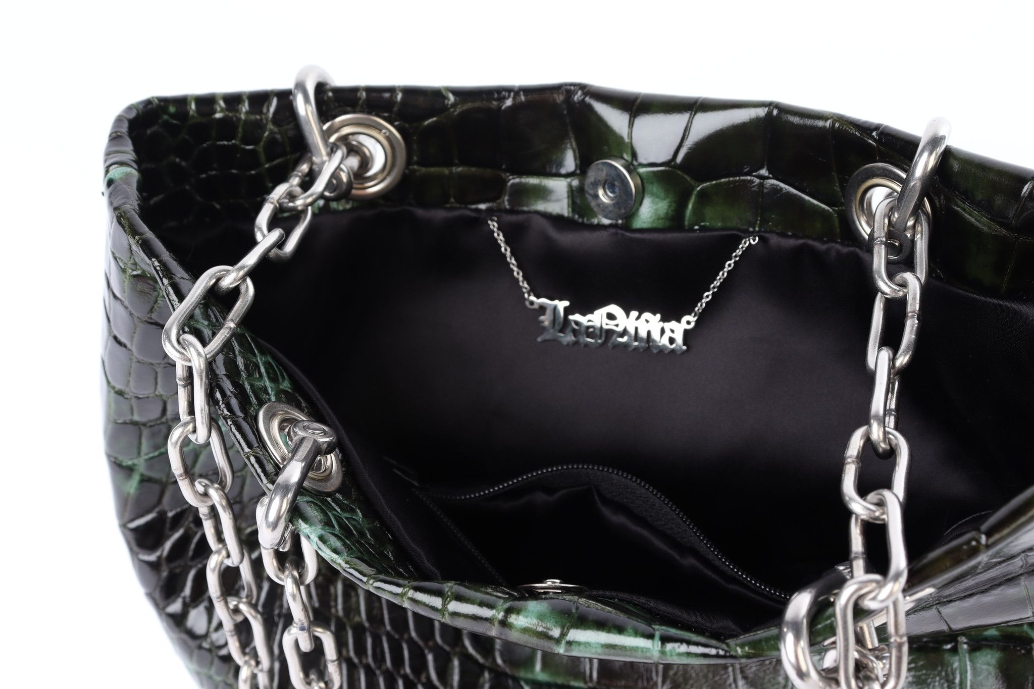 Japanese Brand × Vintage Leather crocodile chain tote bag Size ONE SIZE - 5 Thumbnail