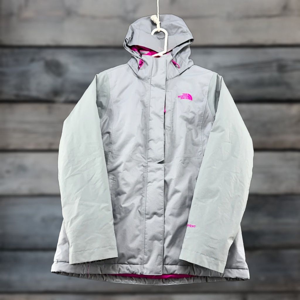 The North Face The North Face Jacket Womens Small Grey Pink Parka Hooded Fleece Lined Hyvent 2.5L Size S / US 4 / IT 40 - 1 Thumbnail