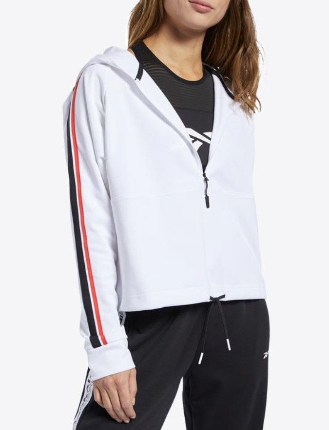 Reebok Reebok FJ2761 WOR Quarter Zip Hoodie White ( 3X ) Size 4XL / US 24-26 - 2 Thumbnail