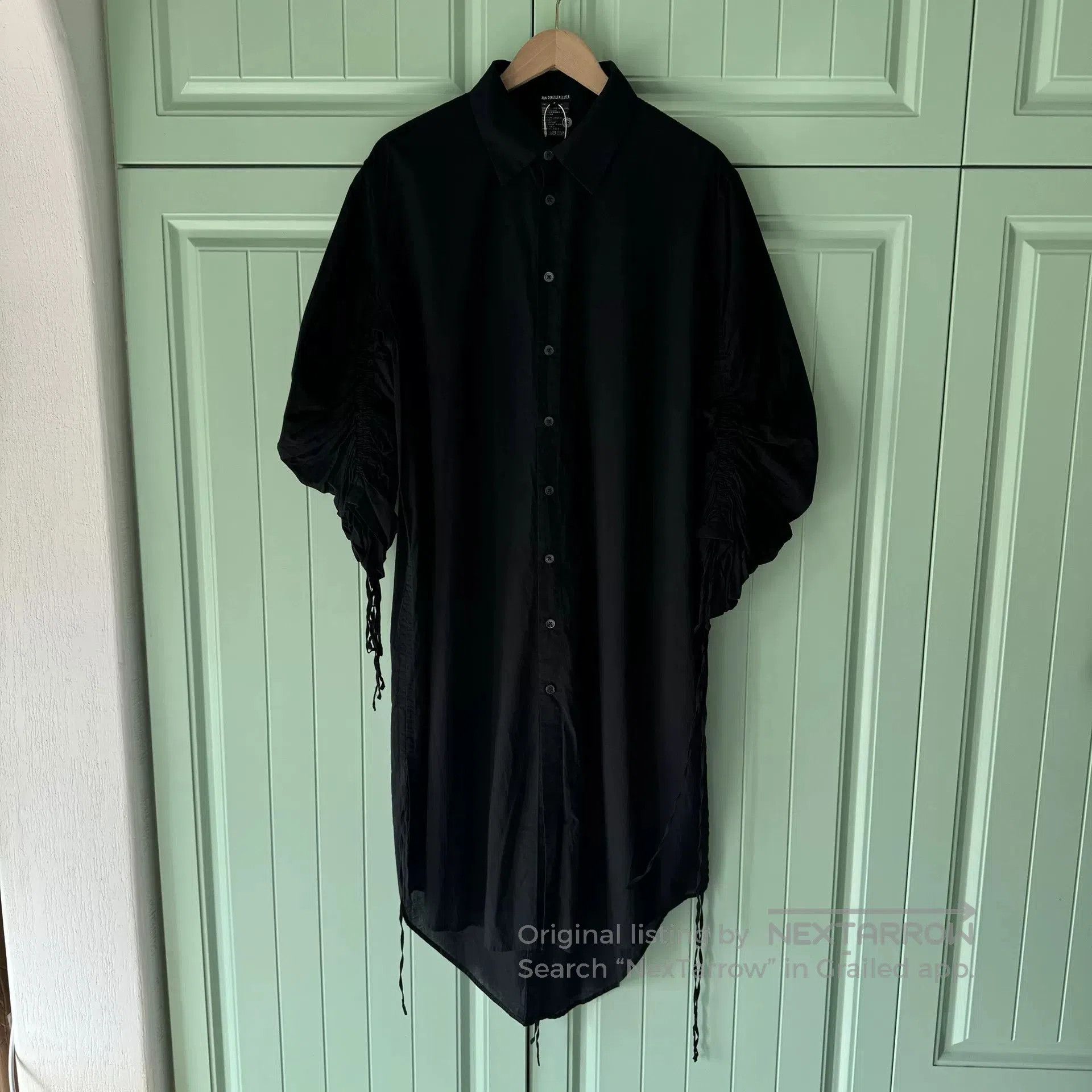 Ann Demeulemeester Ann Demeulemeester Black Ruched Sleeve Shirt. Size S / US 4 / IT 40 - 1 Thumbnail