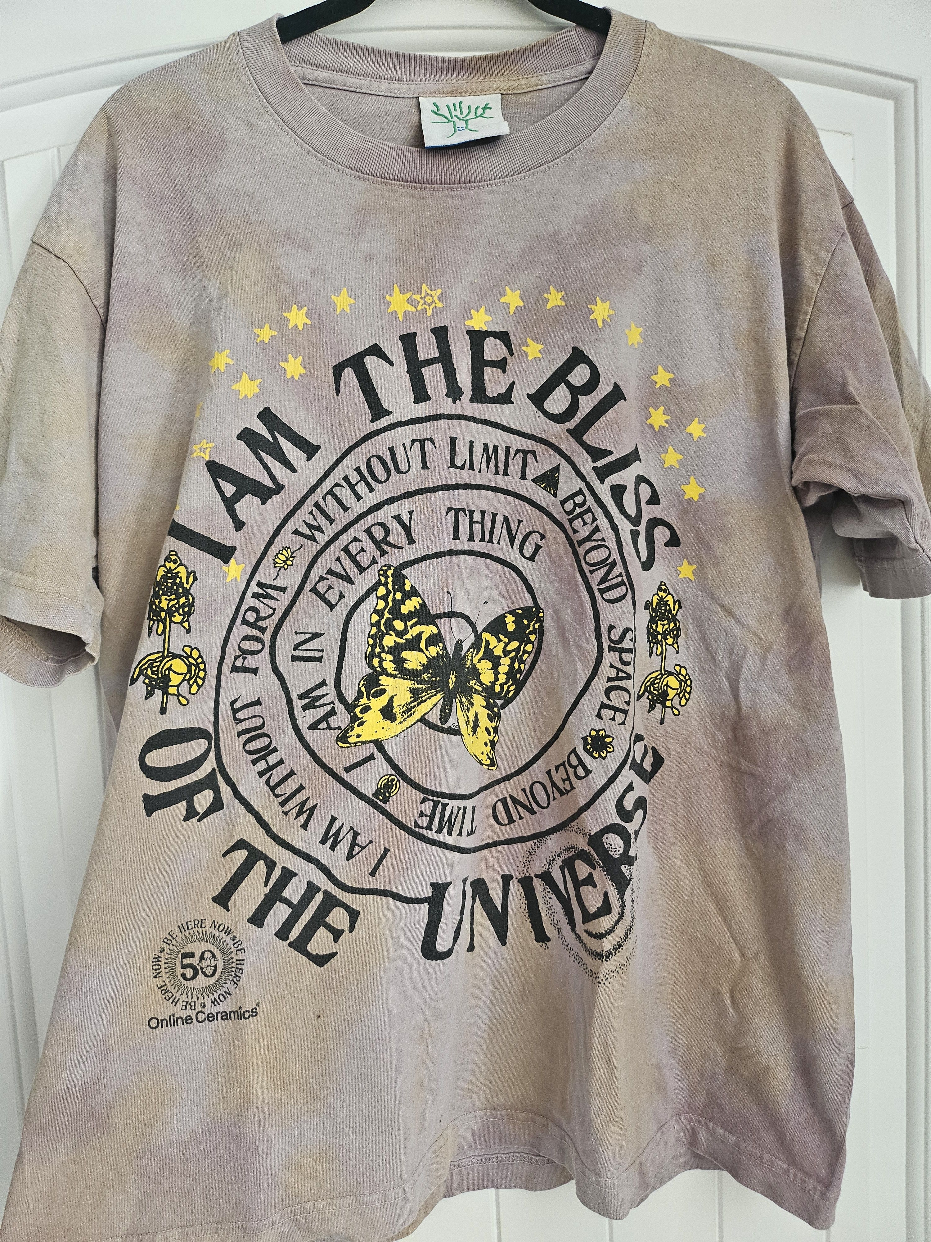 image of Online Ceramics I Am The Bliss Tshirt in Tie Dye Beige, Men's (Size Large)