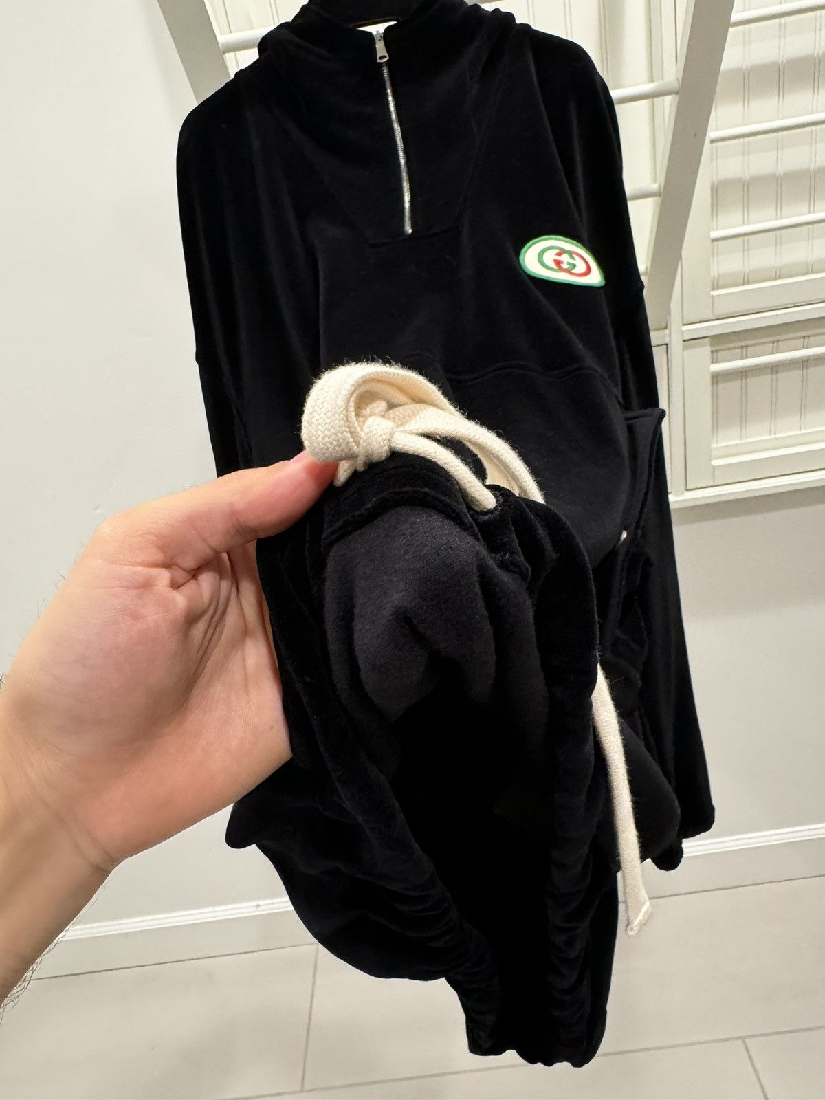 Gucci Gucci GG Logo Velour Half Zip Hoodie Size US XS / EU 42 / 0 - 10 Thumbnail