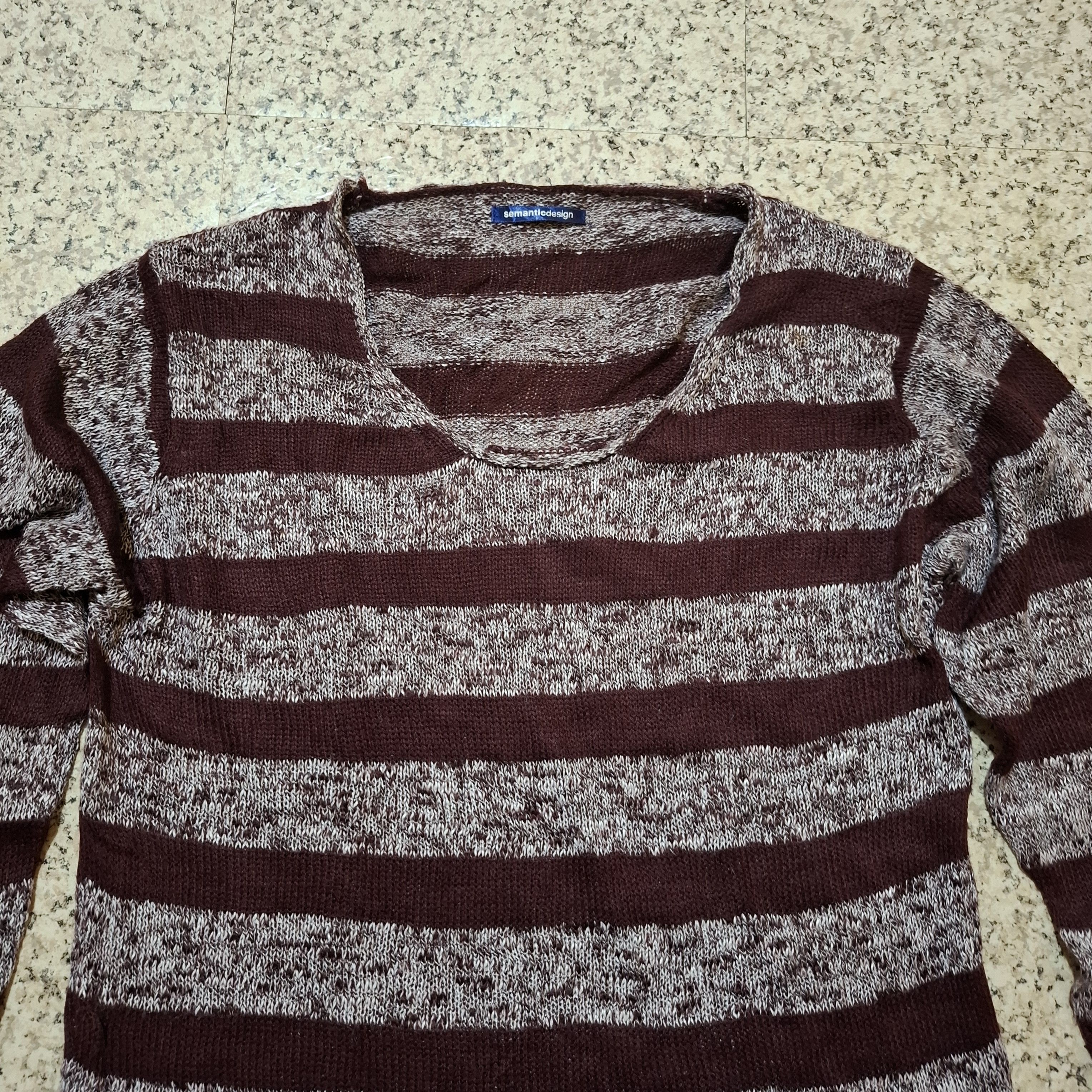 semanticdesign Semantic Design Japan Striped Grunge Knit Sweater Size US M / EU 48-50 / 2 - 4 Thumbnail