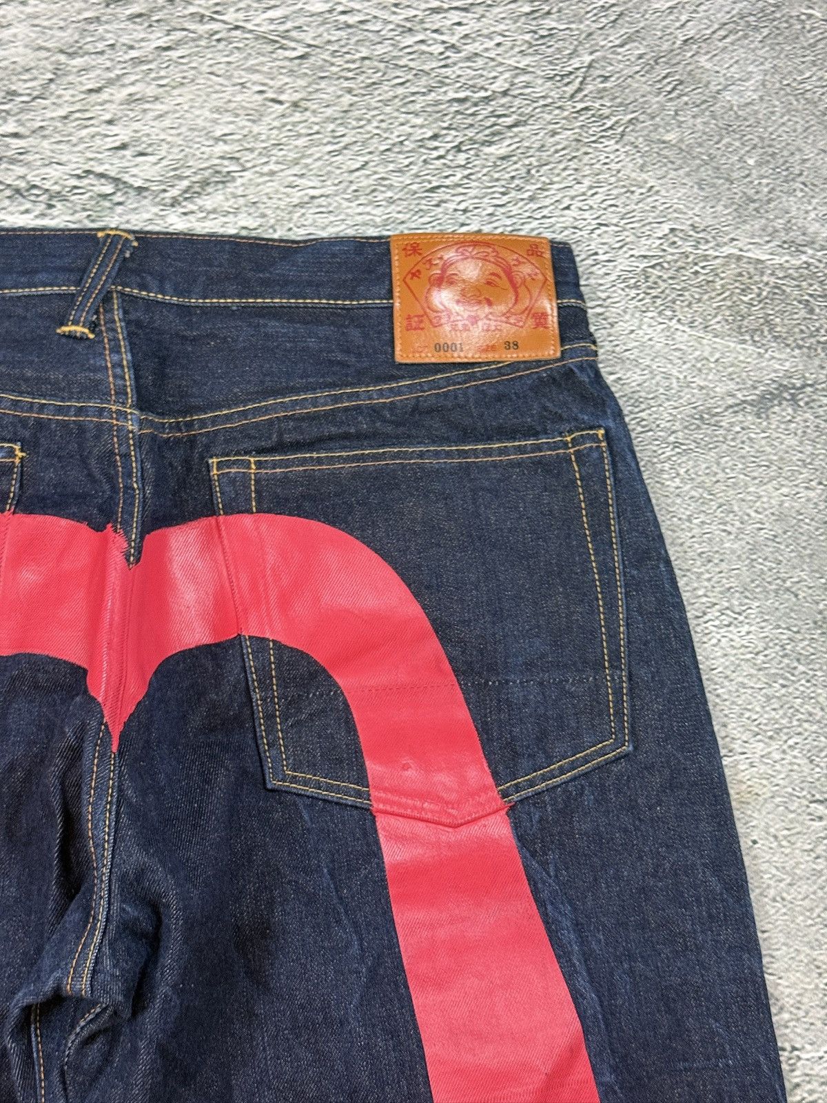 Evisu Evisu jeans daicock red big logo navy raw denim Selvedge Size US 38 / EU 54 - 4 Thumbnail