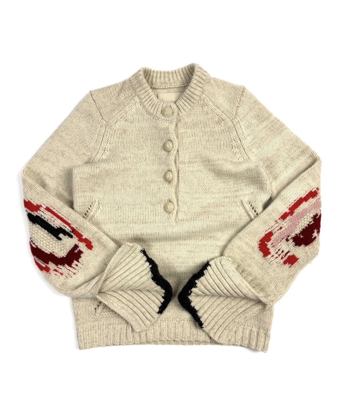 Zadig & Voltaire Zadig & Voltaire Beige Wool Cashmere Knit Sweater Jumper XS Size XS / US 0-2 / IT 36-38 - 2 Thumbnail