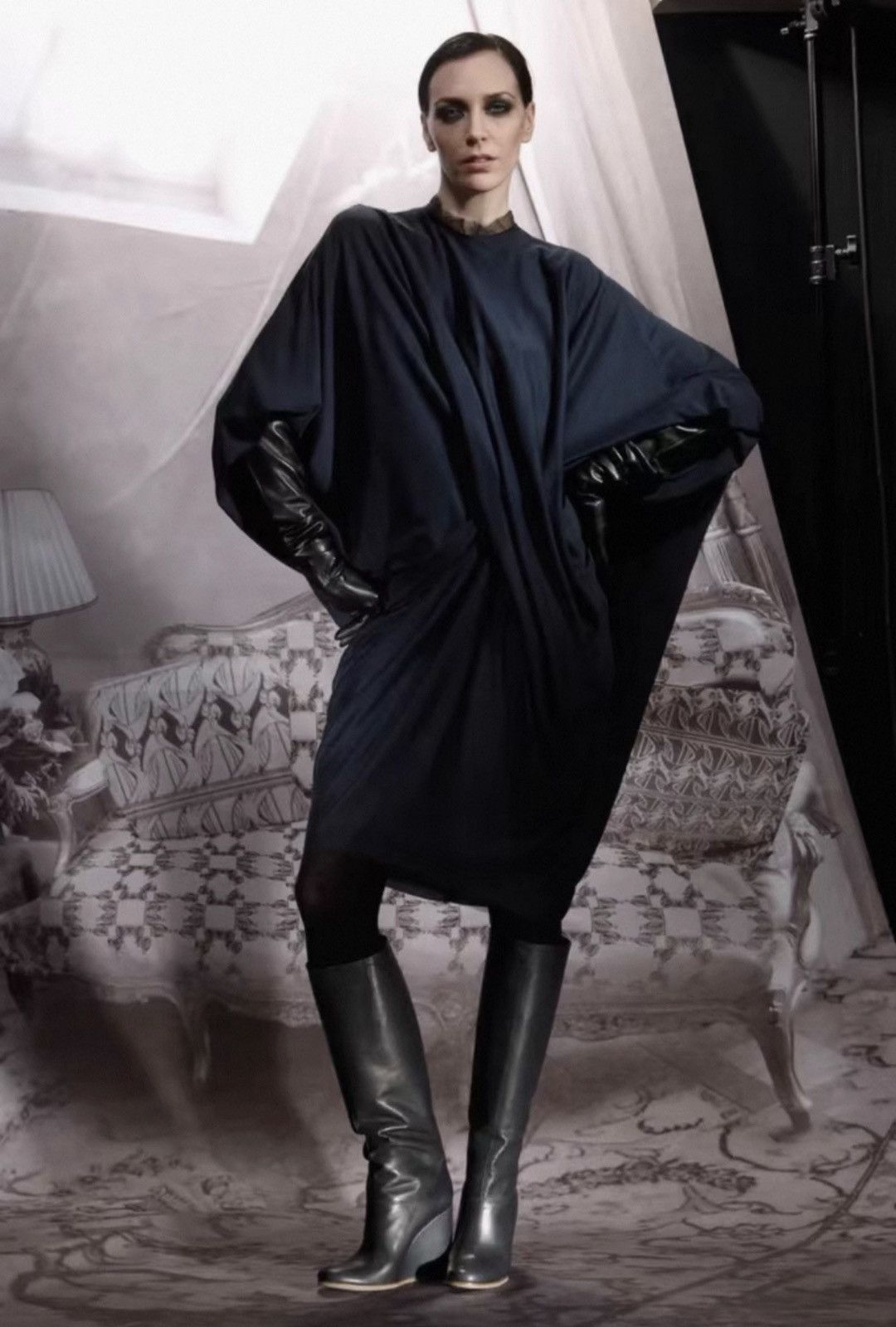 Lanvin Lanvin Alber Elbaz Runway Black Wool Silk Dress Size M / US 6-8 / IT 42-44 - 2 Thumbnail