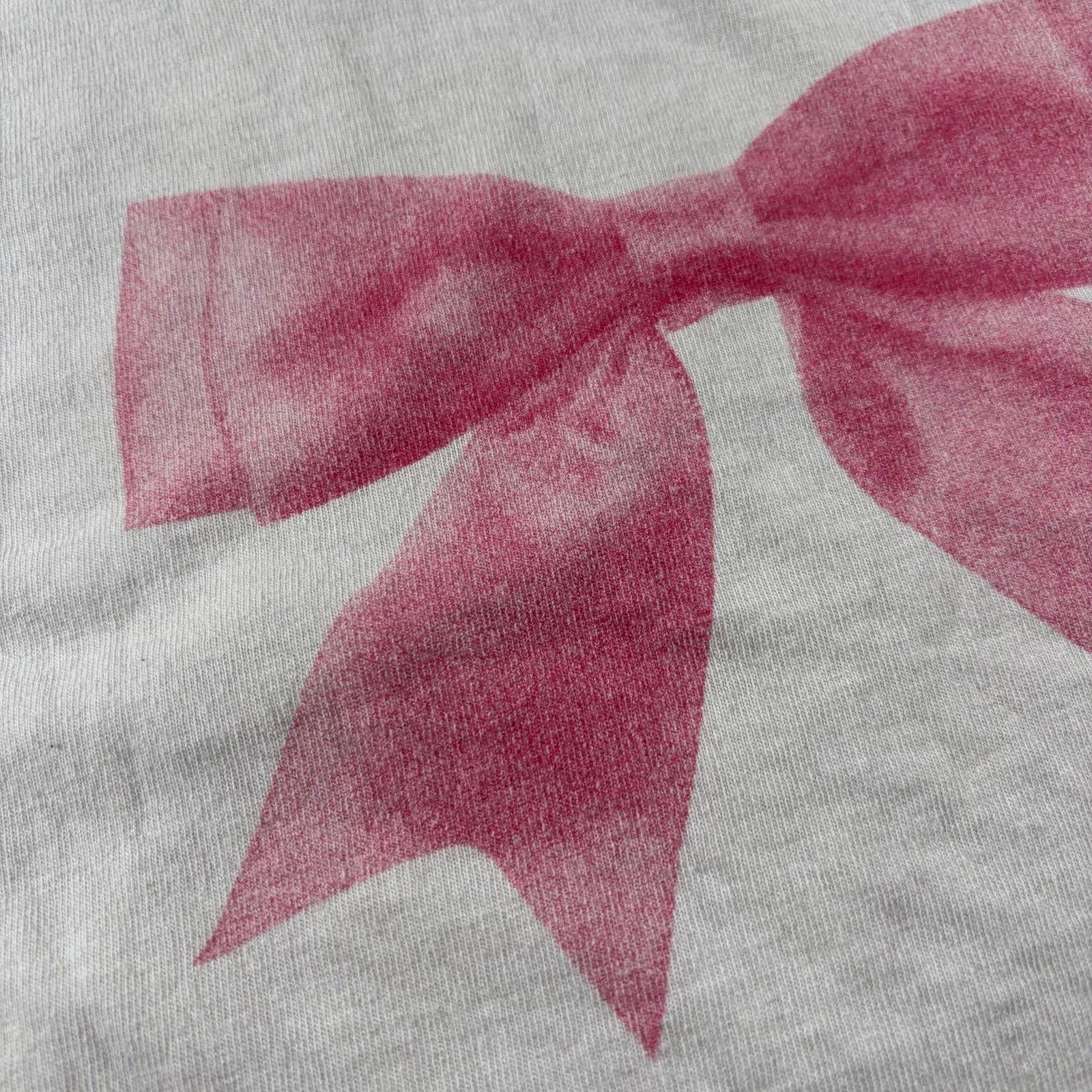 Hanes Pink bow baby tee Size XS / US 0-2 / IT 36-38 - 4 Thumbnail