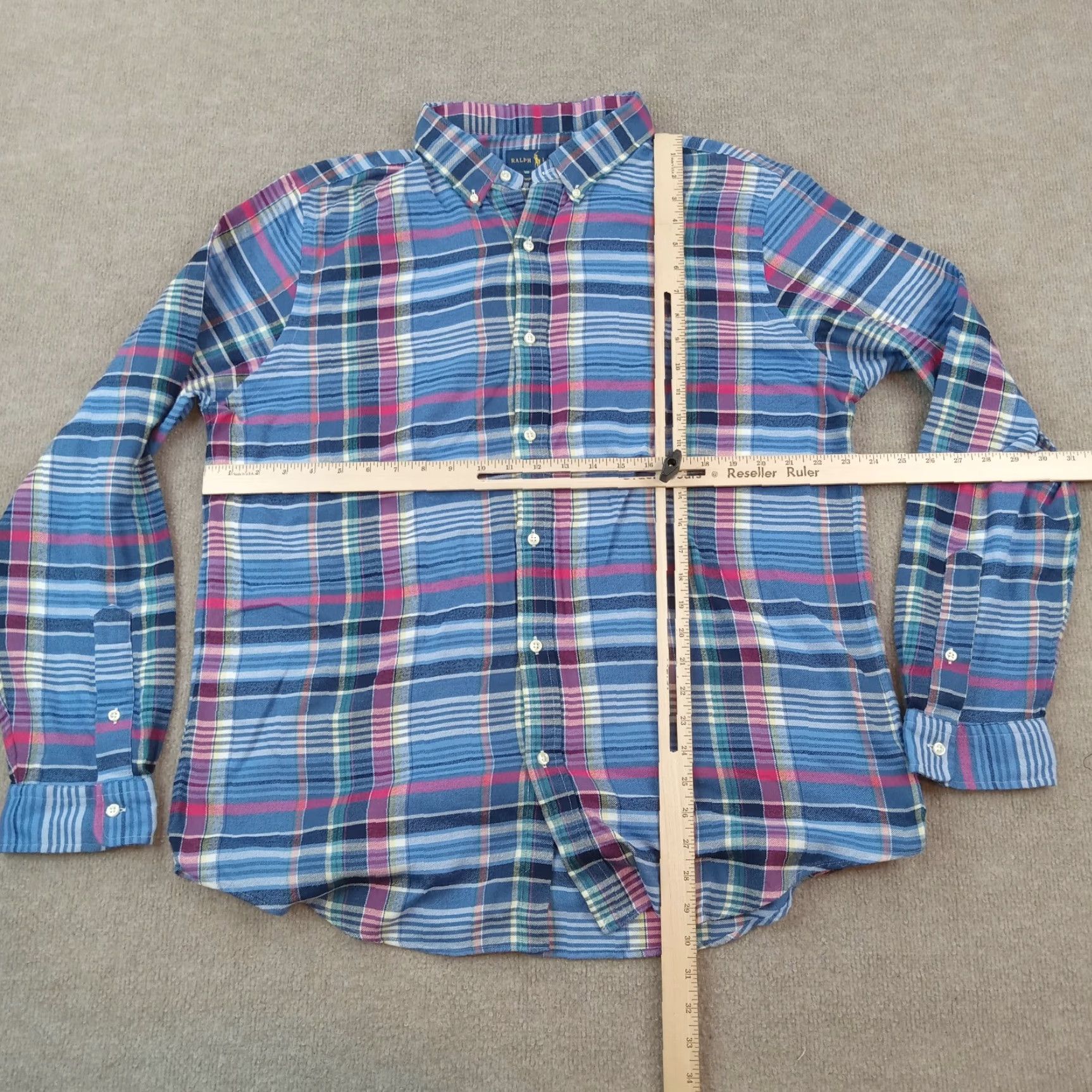 Ralph Lauren Ralph Lauren Shirt Mens 2XL Slim Fit Plaid Button-Up Casual Colorful Blue Purple Cotton Polyester Flannel Regular Size 2XL Mens Size US XXL / EU 58 / 5 - 2 Thumbnail