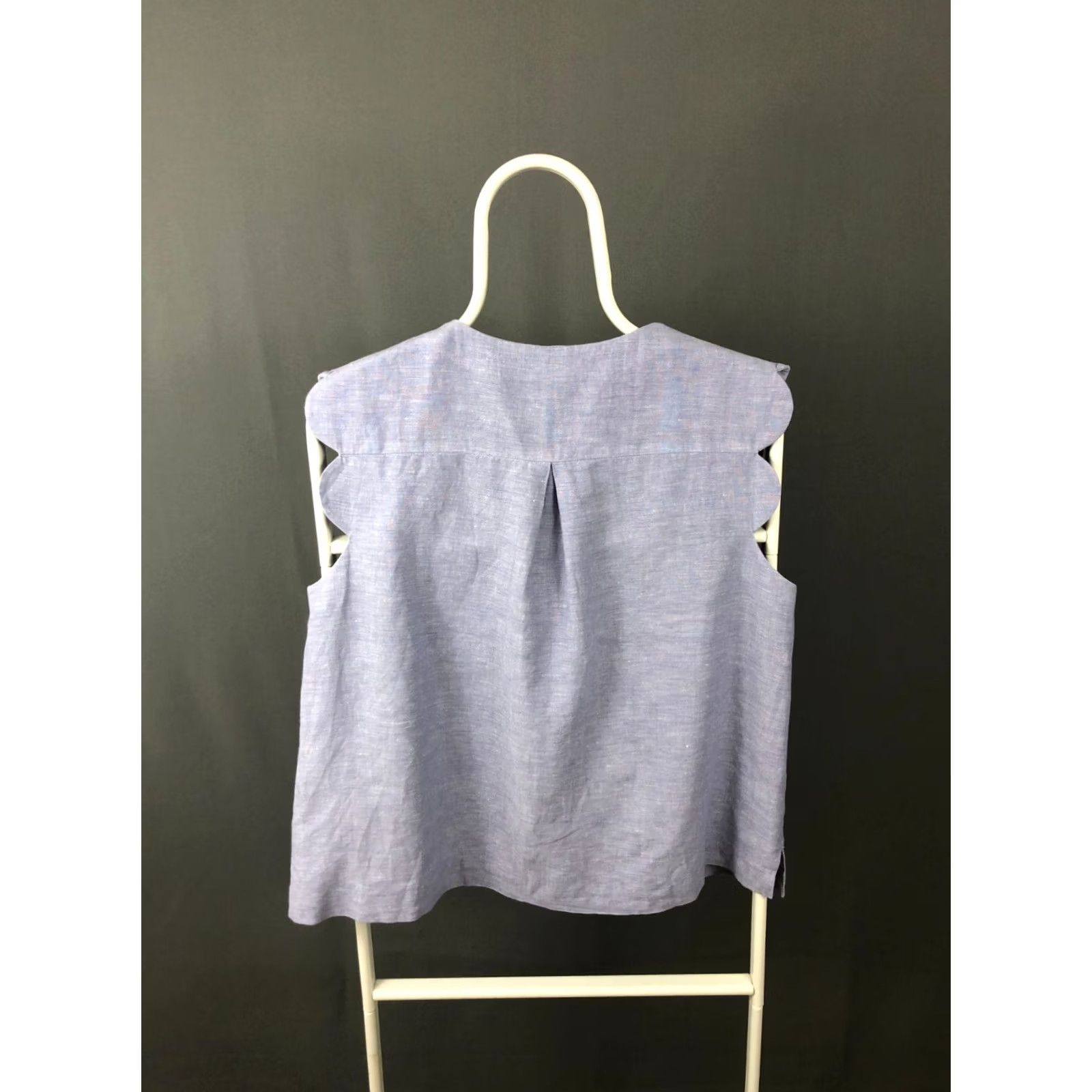 & Other Stories & Other Stories Women's Sleeveless Top Size 6 Purple Linen Blouse Crew Neck Cotton Linen Blend Short Sleeves Size M / US 6-8 / IT 42-44 - 2 Thumbnail