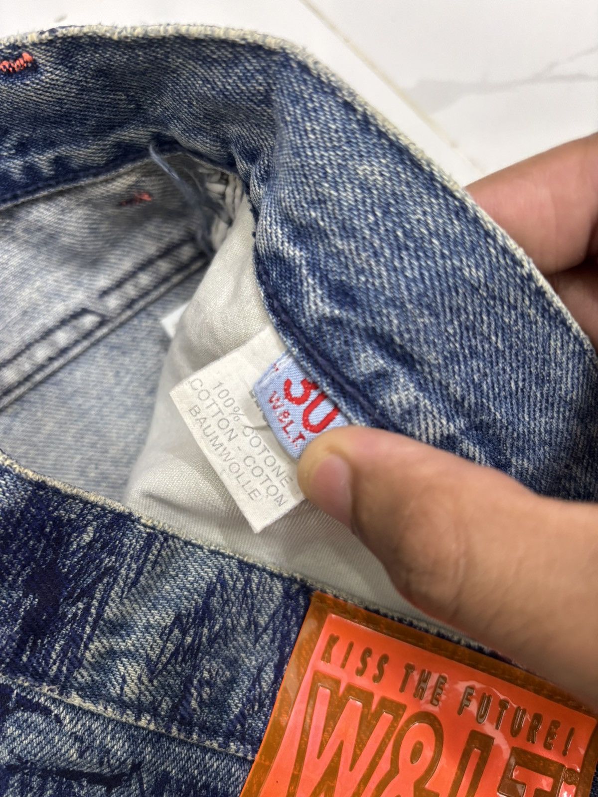 W&LT W&LT Archives - A/W 1997 - Pen Graffiti Denim Jeans Size US 30 / EU 46 - 14 Thumbnail