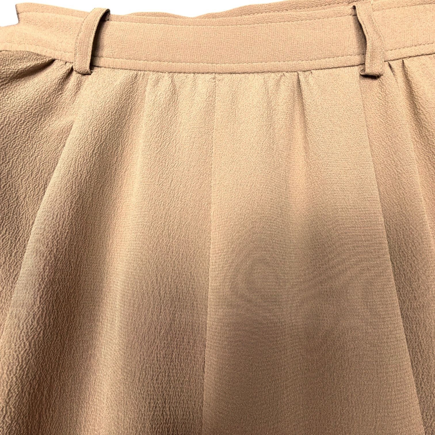 Other Dusan 100% Silk Pleated Tan Cuffed Women's L EU 42 Slacks Size 26" / US 2 / IT 38 - 7 Thumbnail