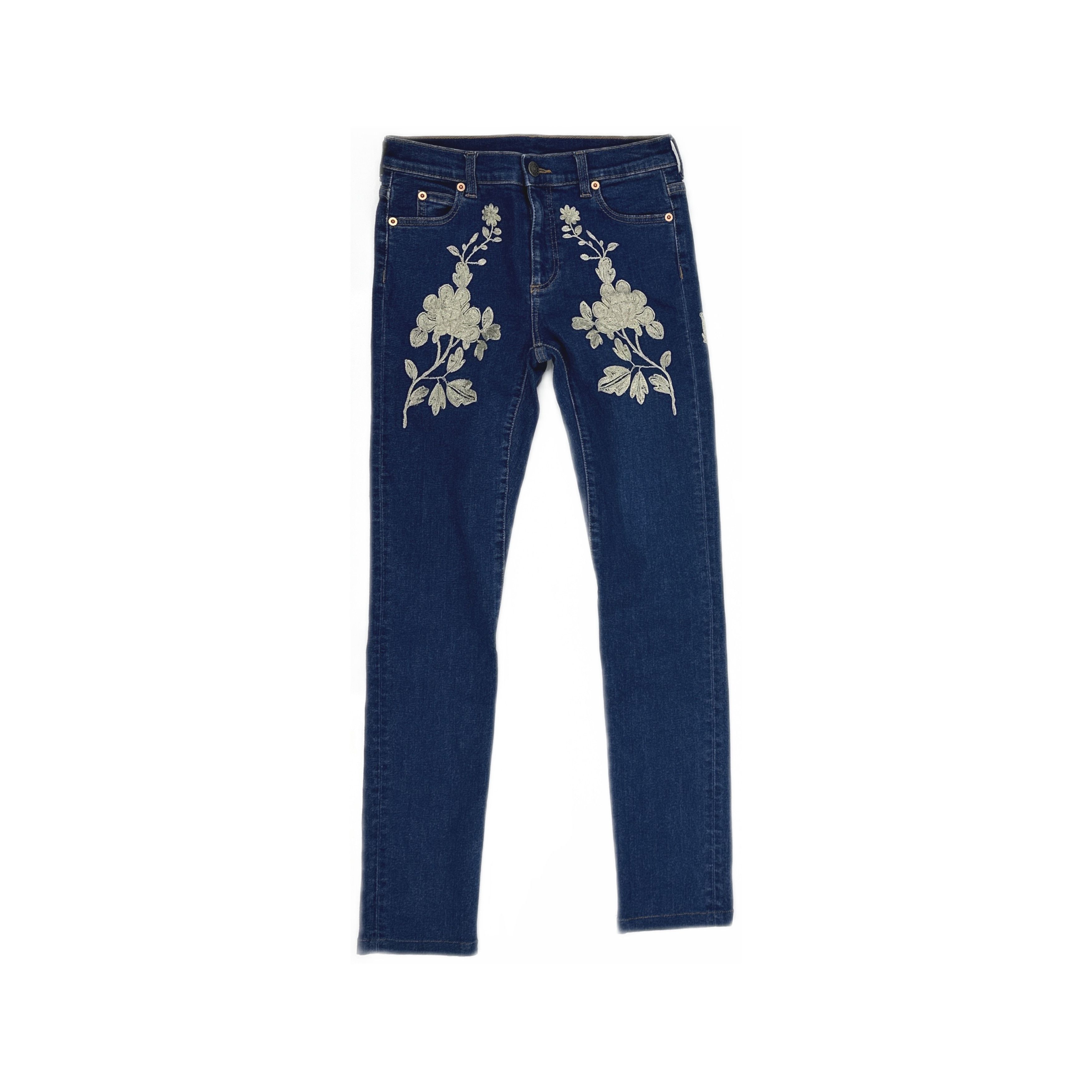 Gucci Gucci Floral Embroidered Jeans Size 25 Size 25" / US 0 / IT 36 - 1 Thumbnail