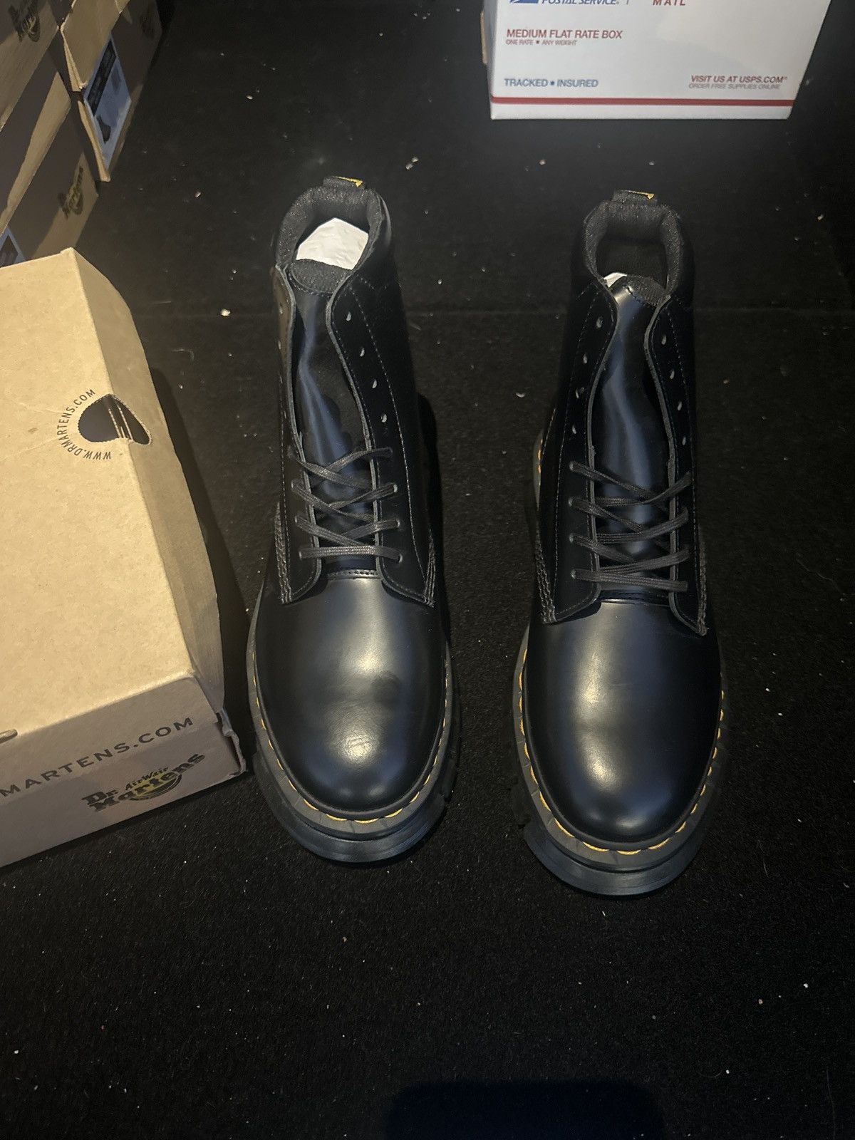 Dr. Martens Dr. Martens Rikard 8-Eye Boots Black Polished Smooth (US 7 Size US 7 / EU 40 - 1 Thumbnail