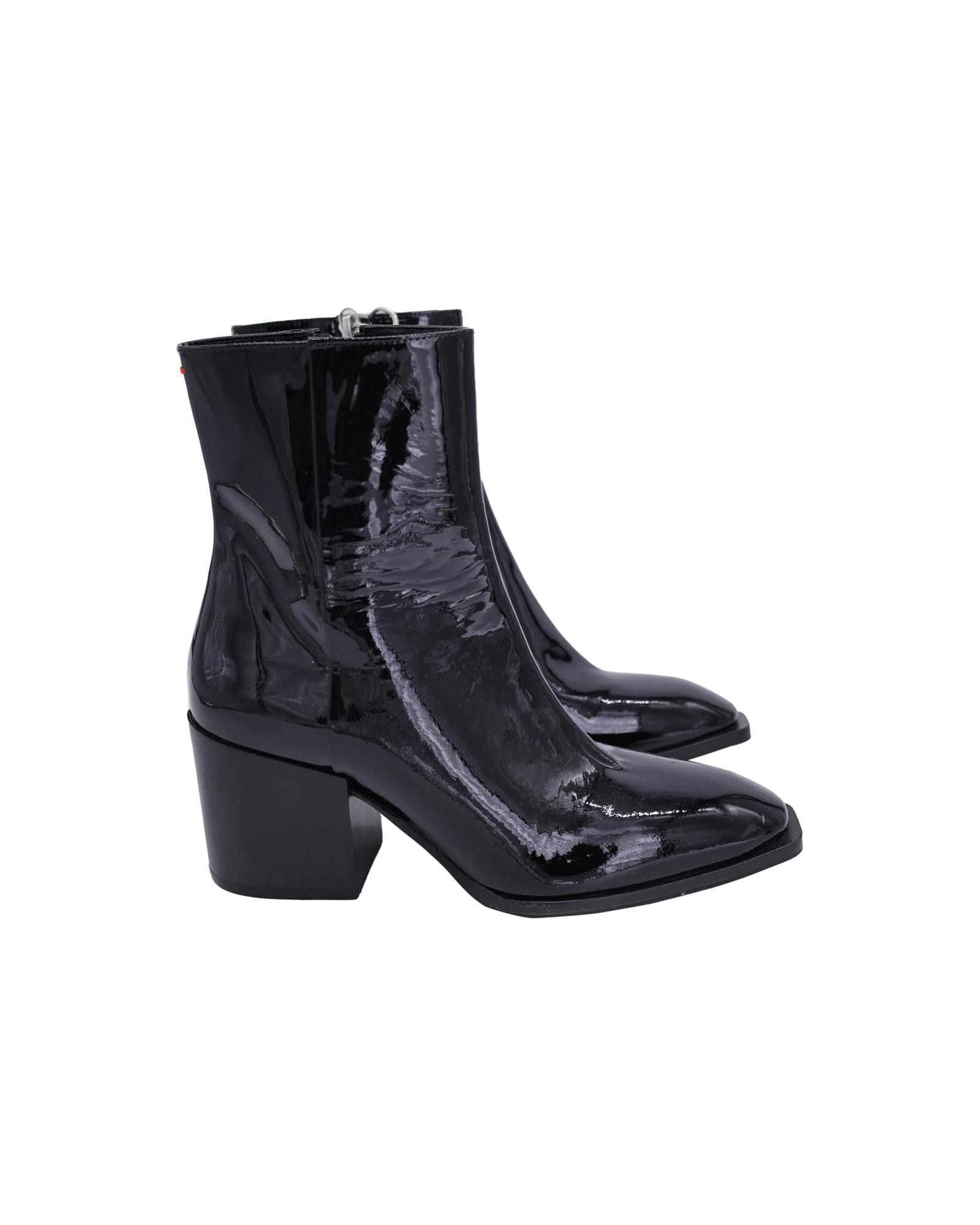 aeyde Leandra Block-Heel Ankle Boots in Patent Leather | Grailed