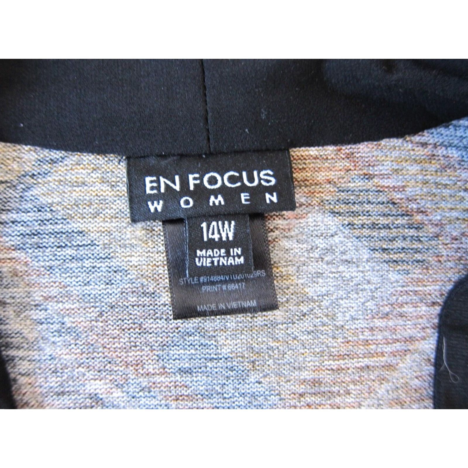 Vintage VINTAGE En Focus Women Black Brown Plaid Stretch 3/4 Sleeve Cardigan Tunic Dress 14W Size XL / US 12-14 / IT 48-50 - 4 Thumbnail