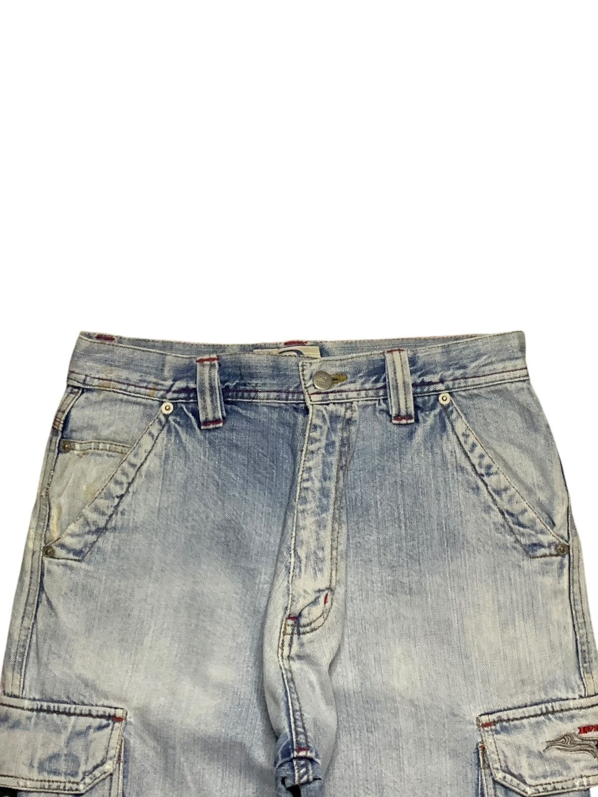 Japanese Brand Vintage Japanese Brand Faded Wash Baggy Cargo Jeans Size US 29 - 4 Thumbnail