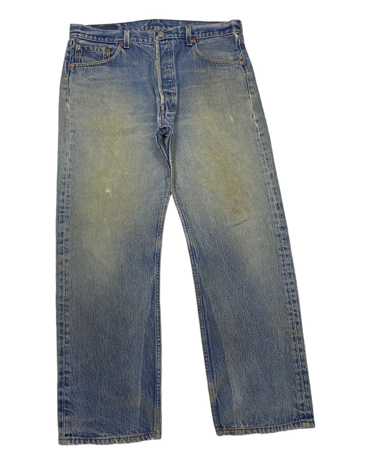 Levi's 🔥VINTAGE LEVIS 501xx BAGGY CROP DISTRESSED DENIM JEANS Size US 35 - 3 Thumbnail