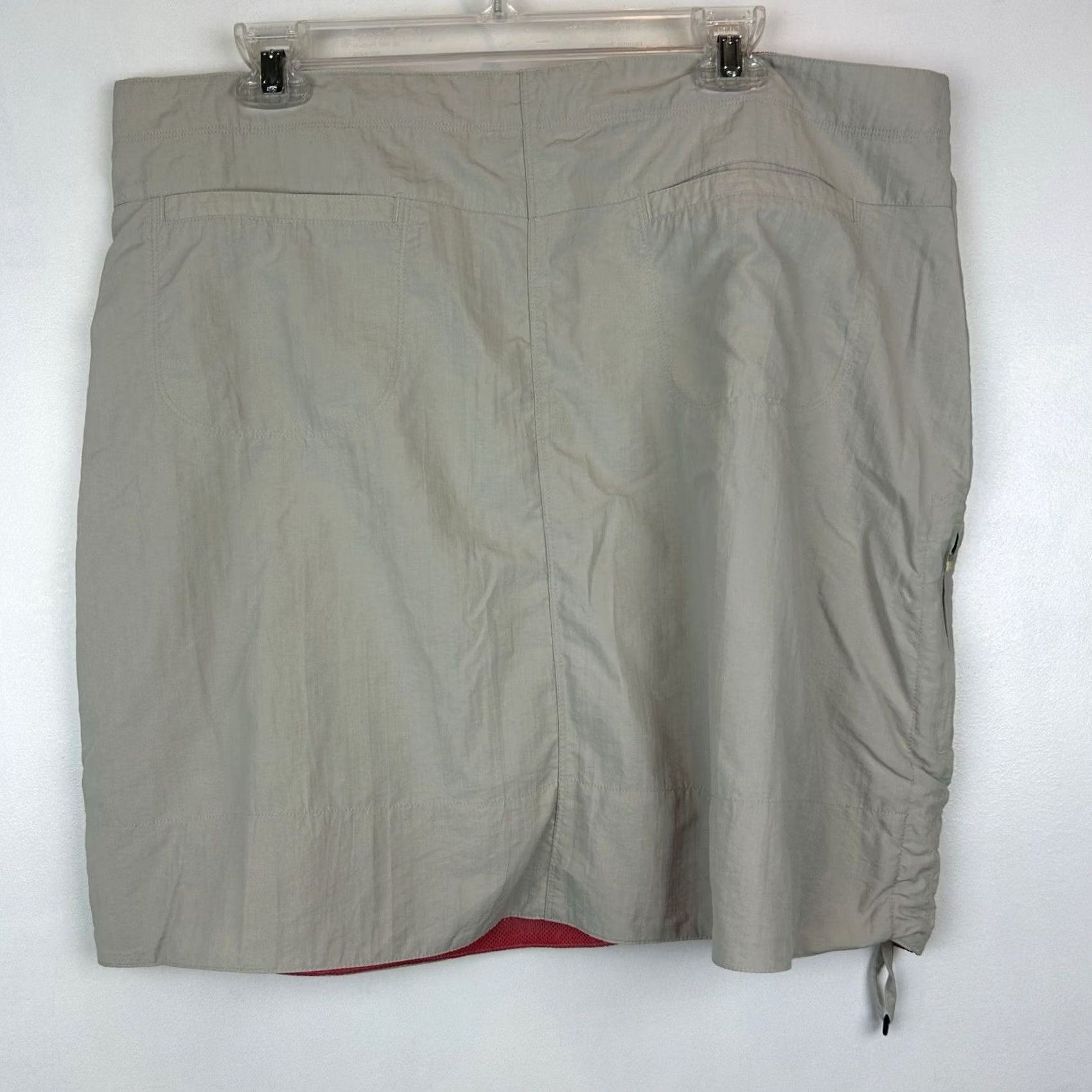Vintage LL Bean Skirt Womens Mini Khaki Nylon Pockets Casual Active 20 Reg 0GVT5 Size 34" / US 12 / IT 48 - 2 Thumbnail