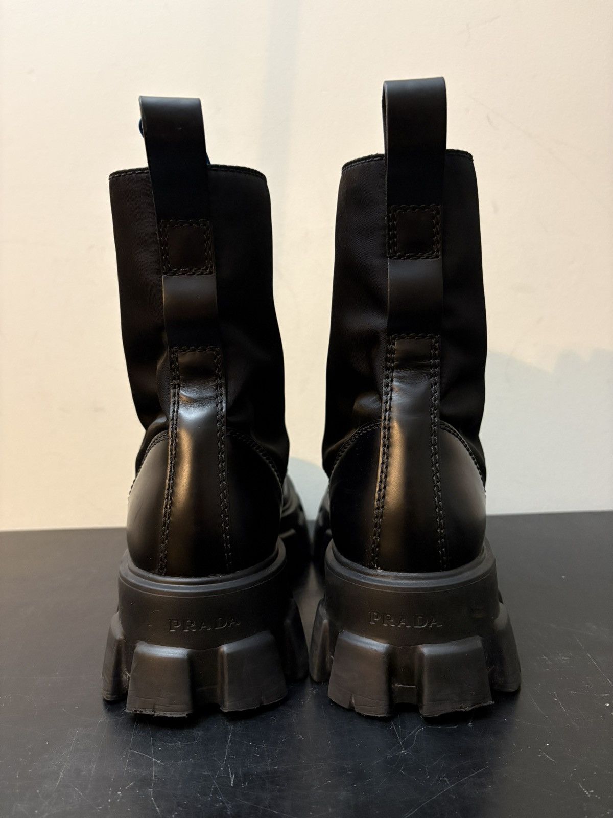 Prada Prada Re Nylon Monolith Pouch Combat Boots Black Size US 9 / EU 42 - 5 Thumbnail