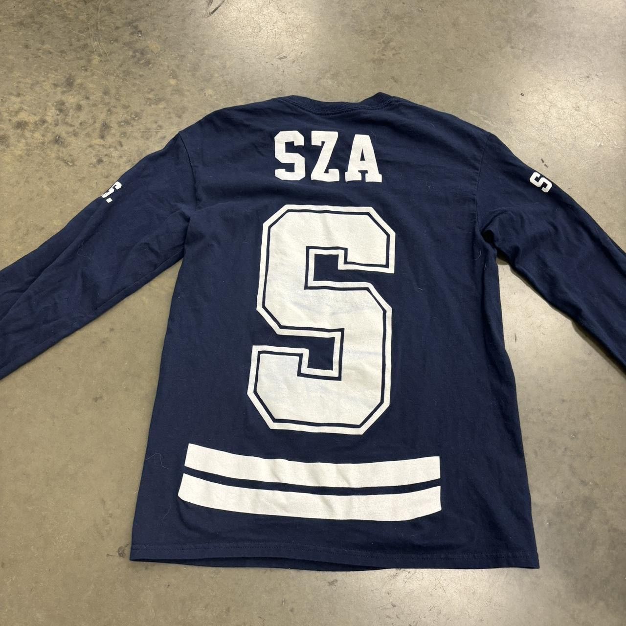 image of Top Dawg Entertainment Sza Sos Tour Jersey In Size Small in Navy, Men's