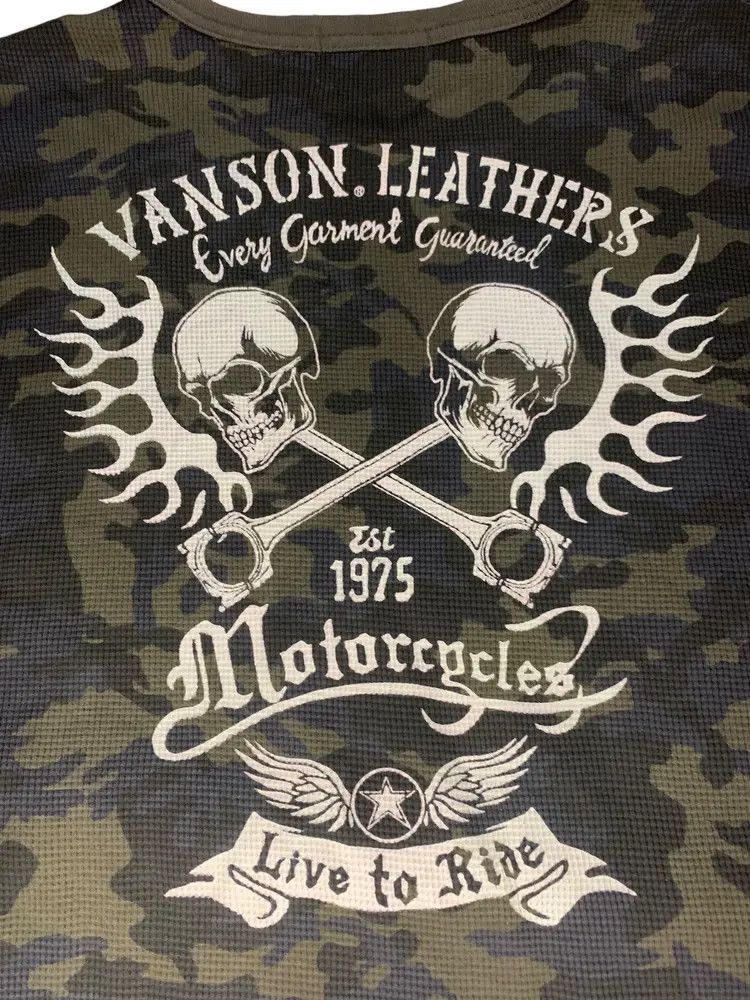 Vanson Leathers Vason leathers camo wrench flame skull vintage Size US XL / EU 56 / 4 - 3 Thumbnail